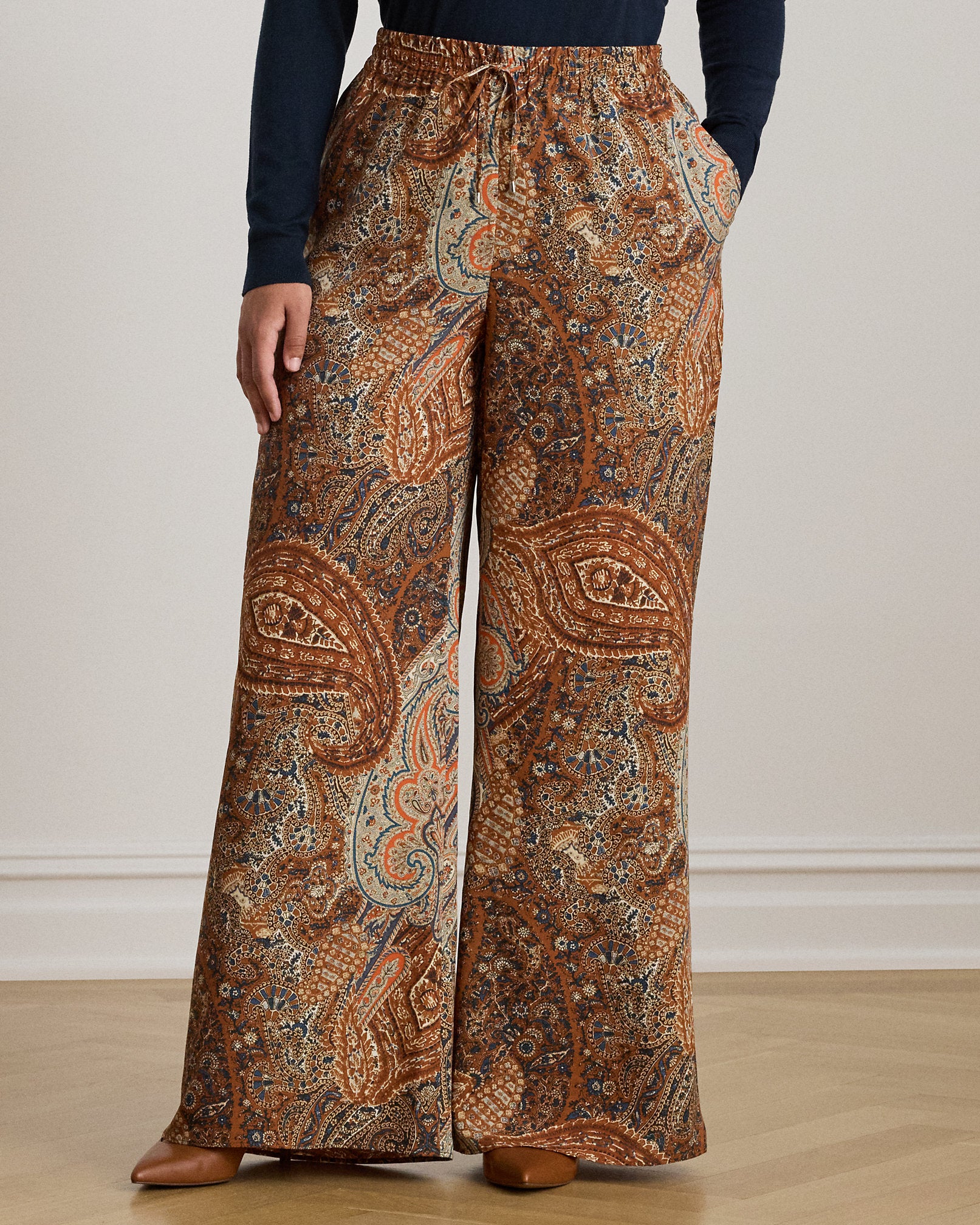 Ralph Lauren Paisley Crepe WideLeg Pant