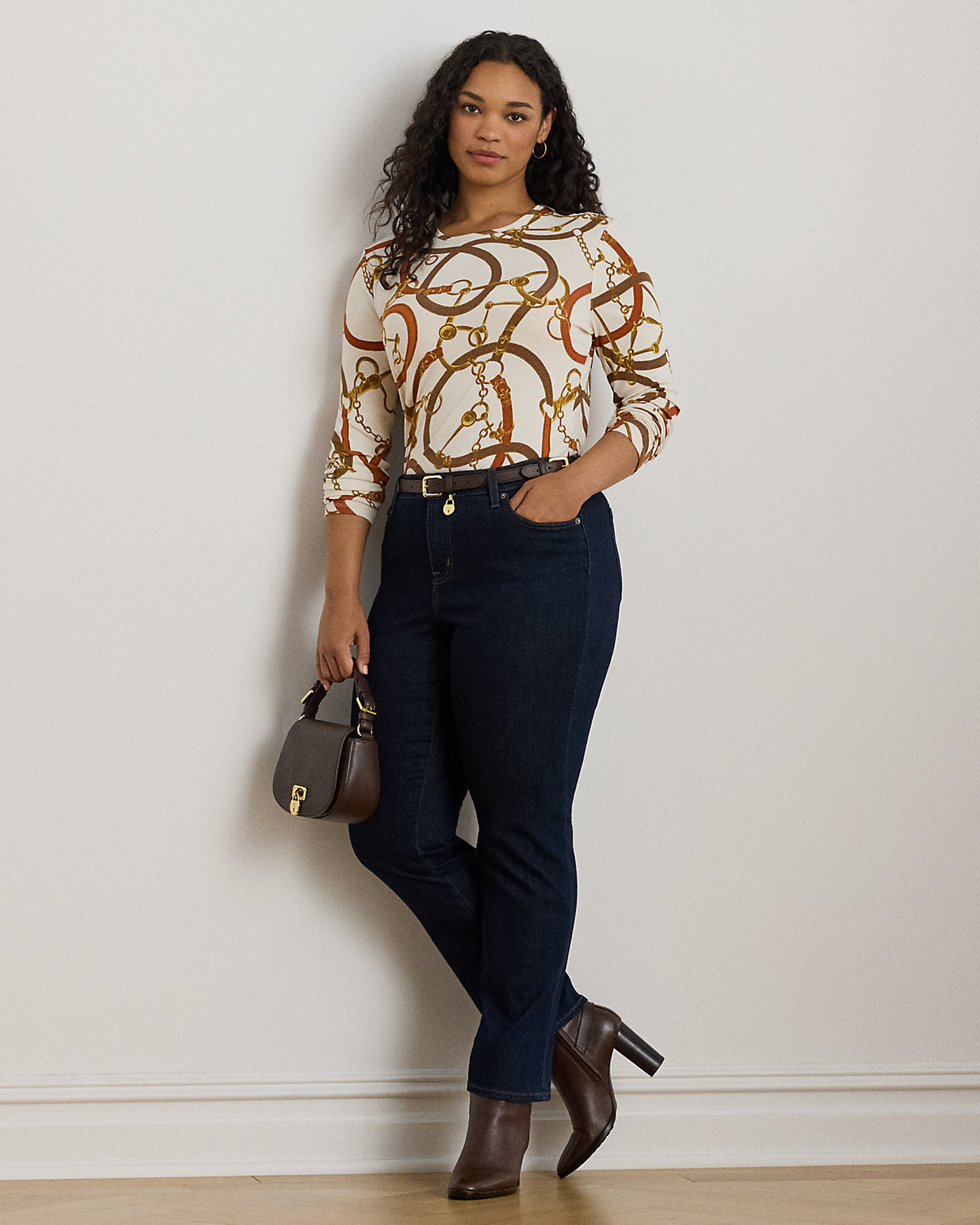 Ralph Lauren BeltingPrint Cotton LongSleeve Tee