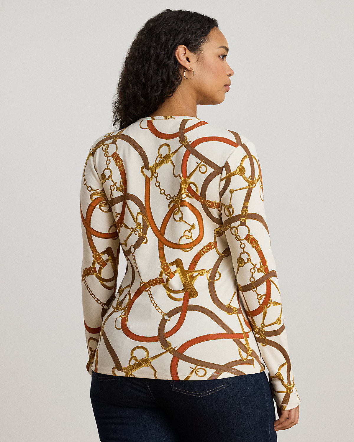 Ralph Lauren BeltingPrint Cotton LongSleeve Tee