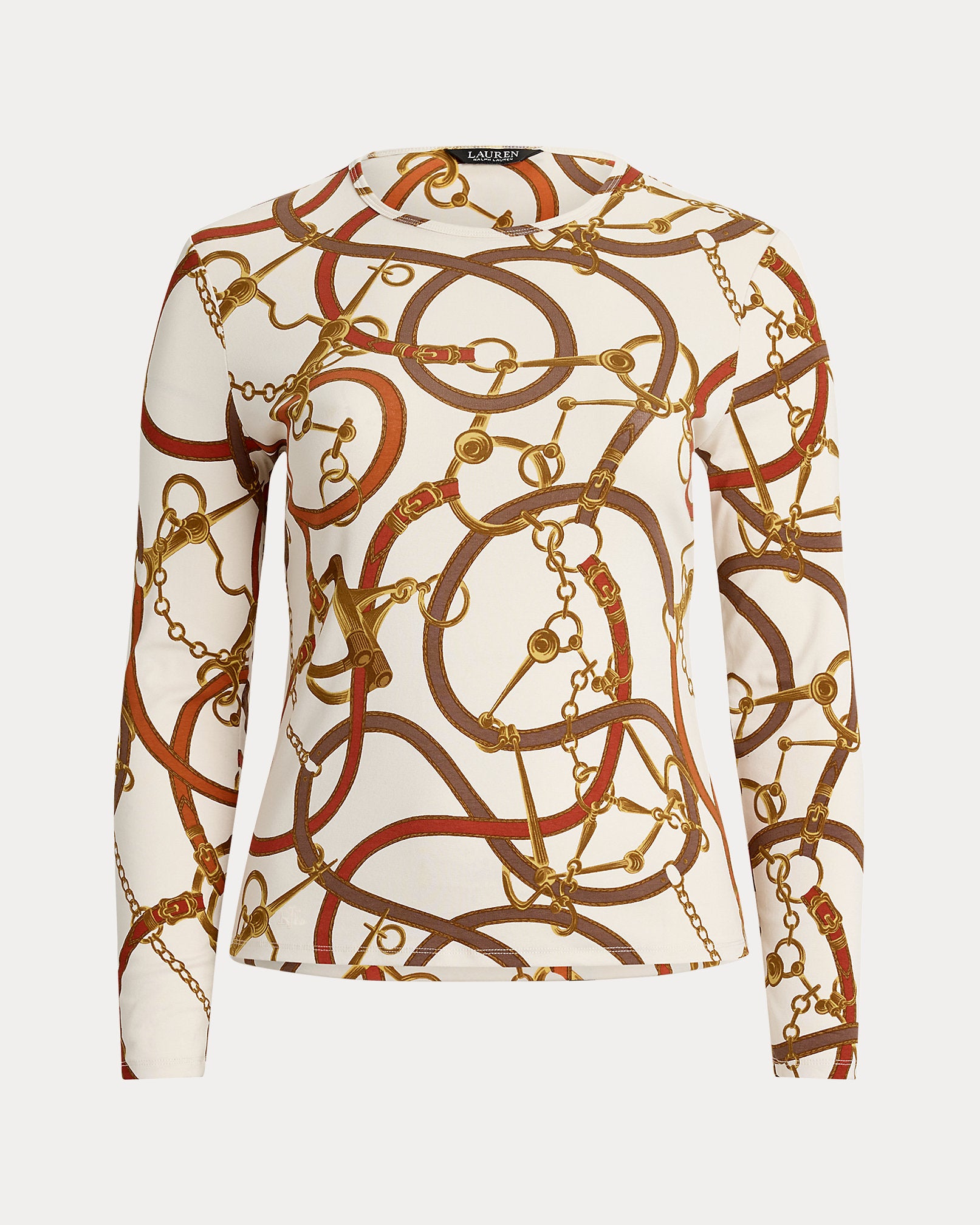 Ralph Lauren BeltingPrint Cotton LongSleeve Tee