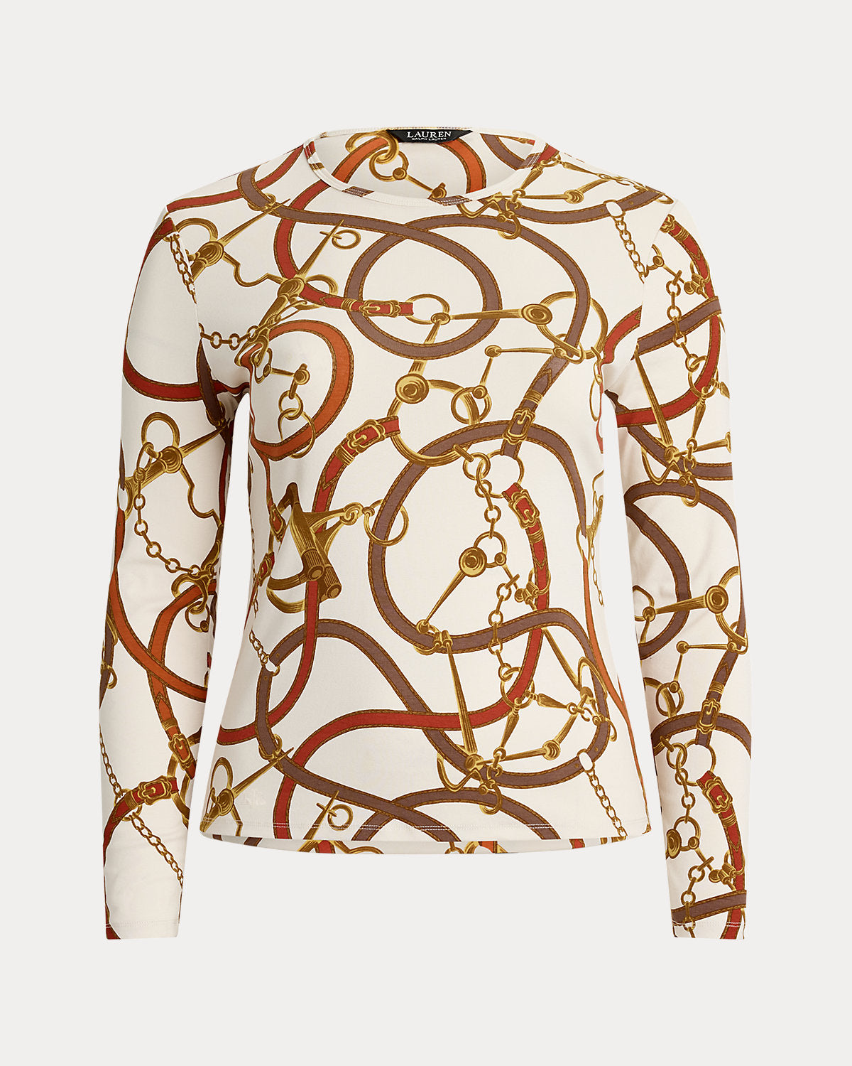 Ralph Lauren BeltingPrint Cotton LongSleeve Tee