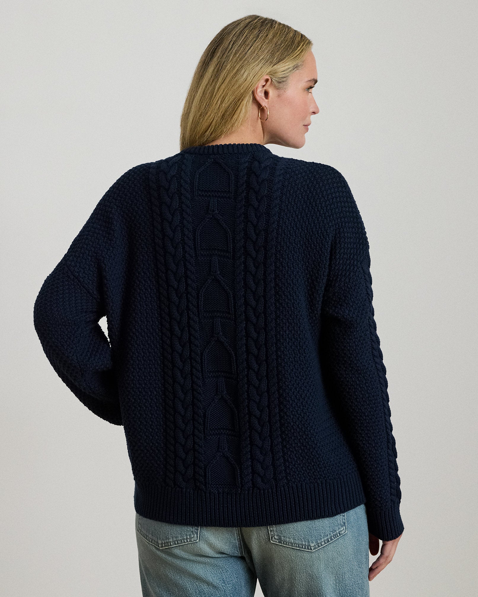 Ralph Lauren CableKnit Cotton Crewneck Sweater
