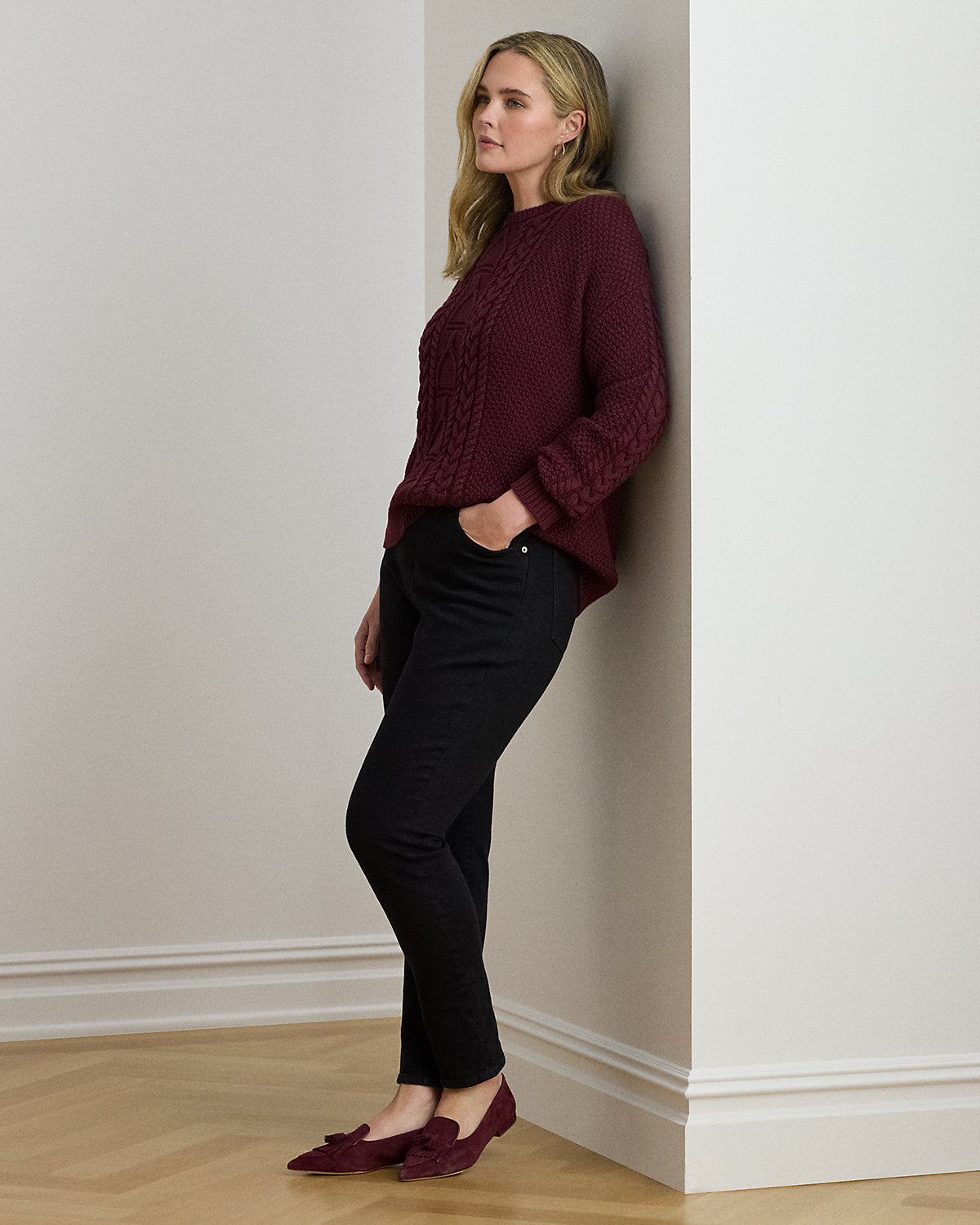 Ralph Lauren CableKnit Cotton Crewneck Sweater