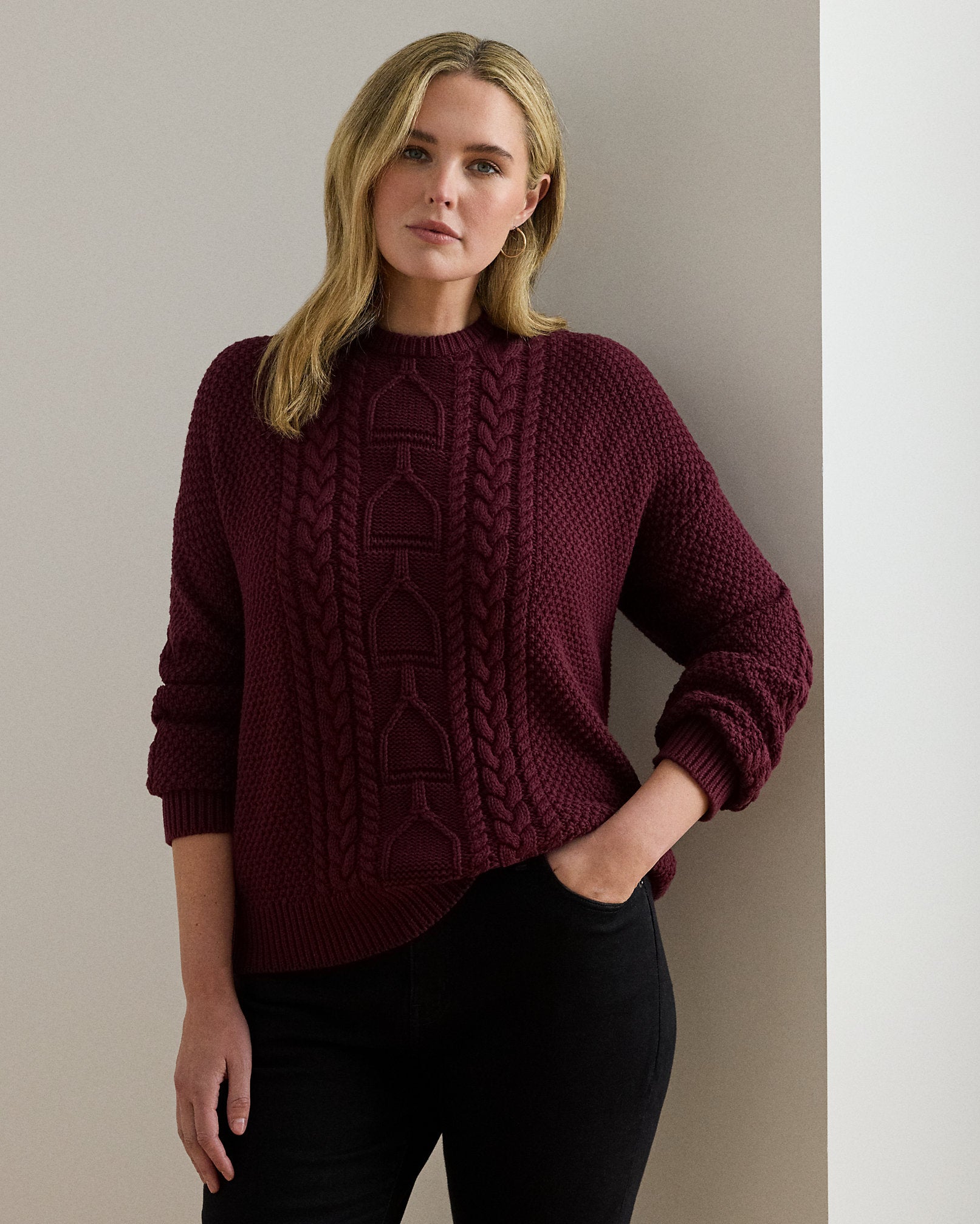 Ralph Lauren CableKnit Cotton Crewneck Sweater