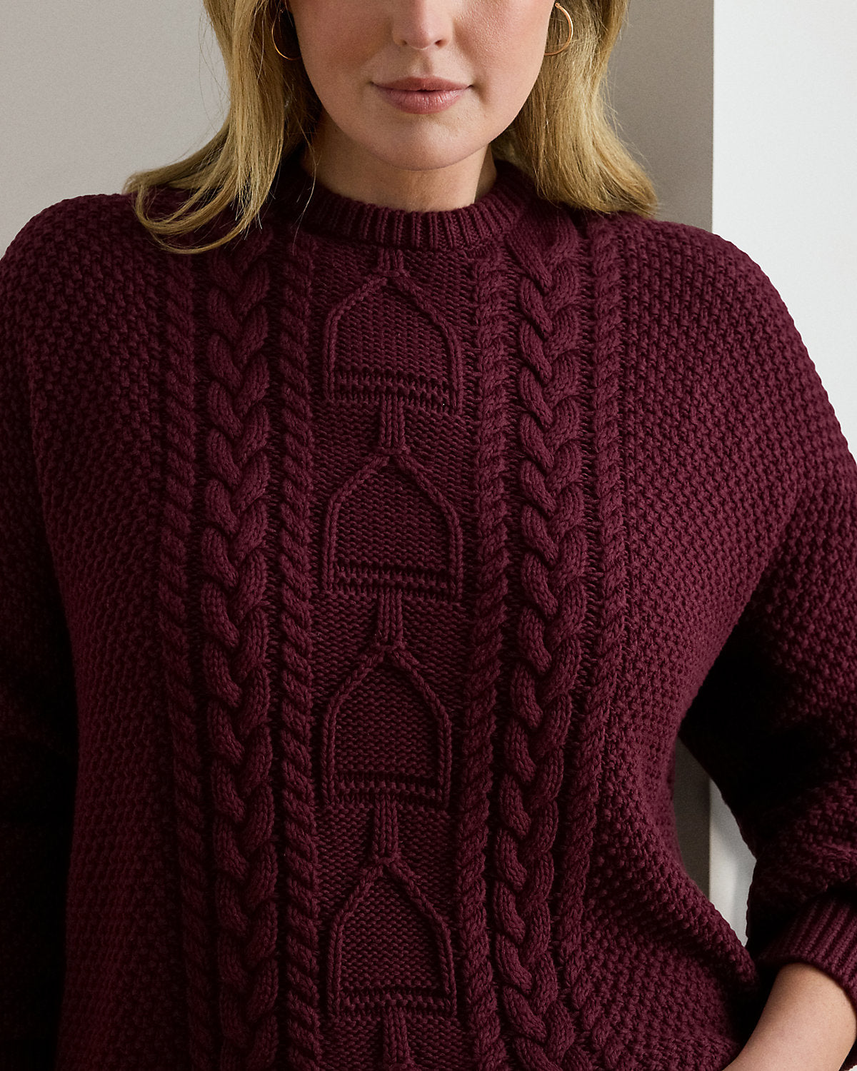 Ralph Lauren CableKnit Cotton Crewneck Sweater