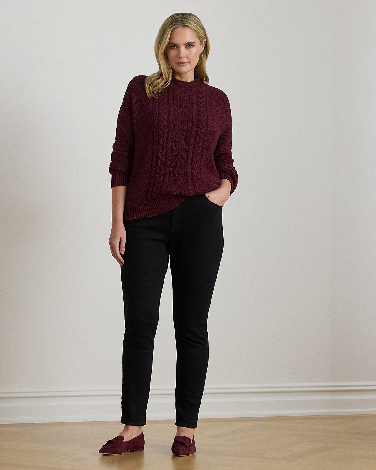 Ralph Lauren CableKnit Cotton Crewneck Sweater