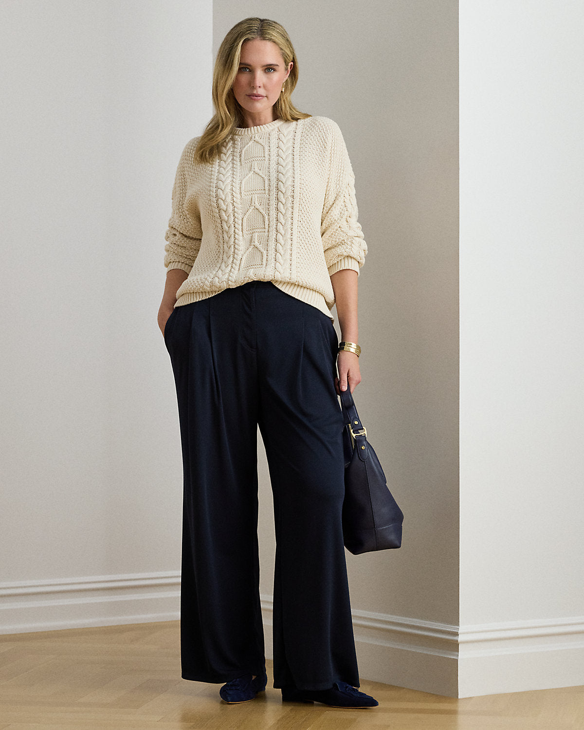 Ralph Lauren CableKnit Cotton Crewneck Sweater