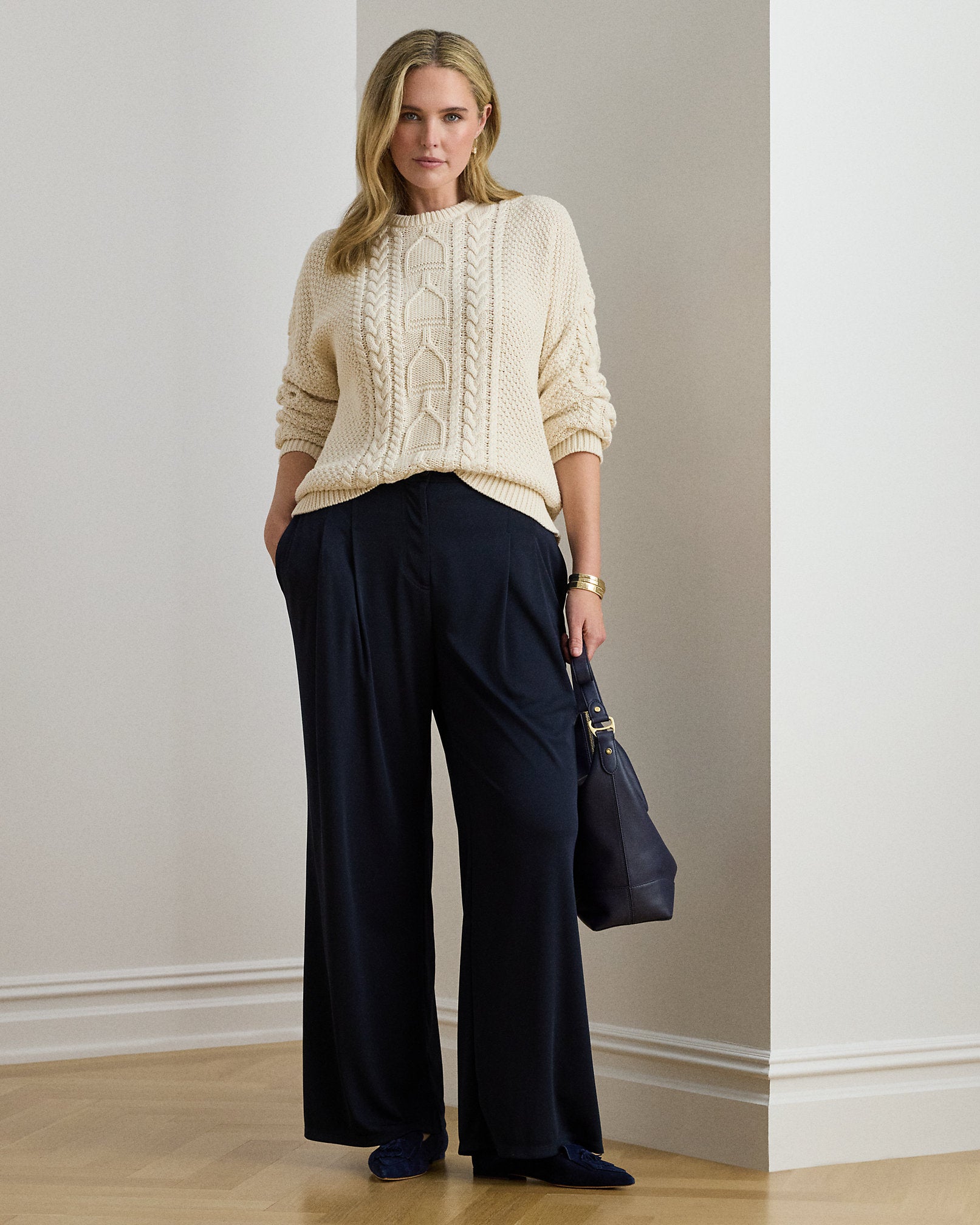 Ralph Lauren CableKnit Cotton Crewneck Sweater