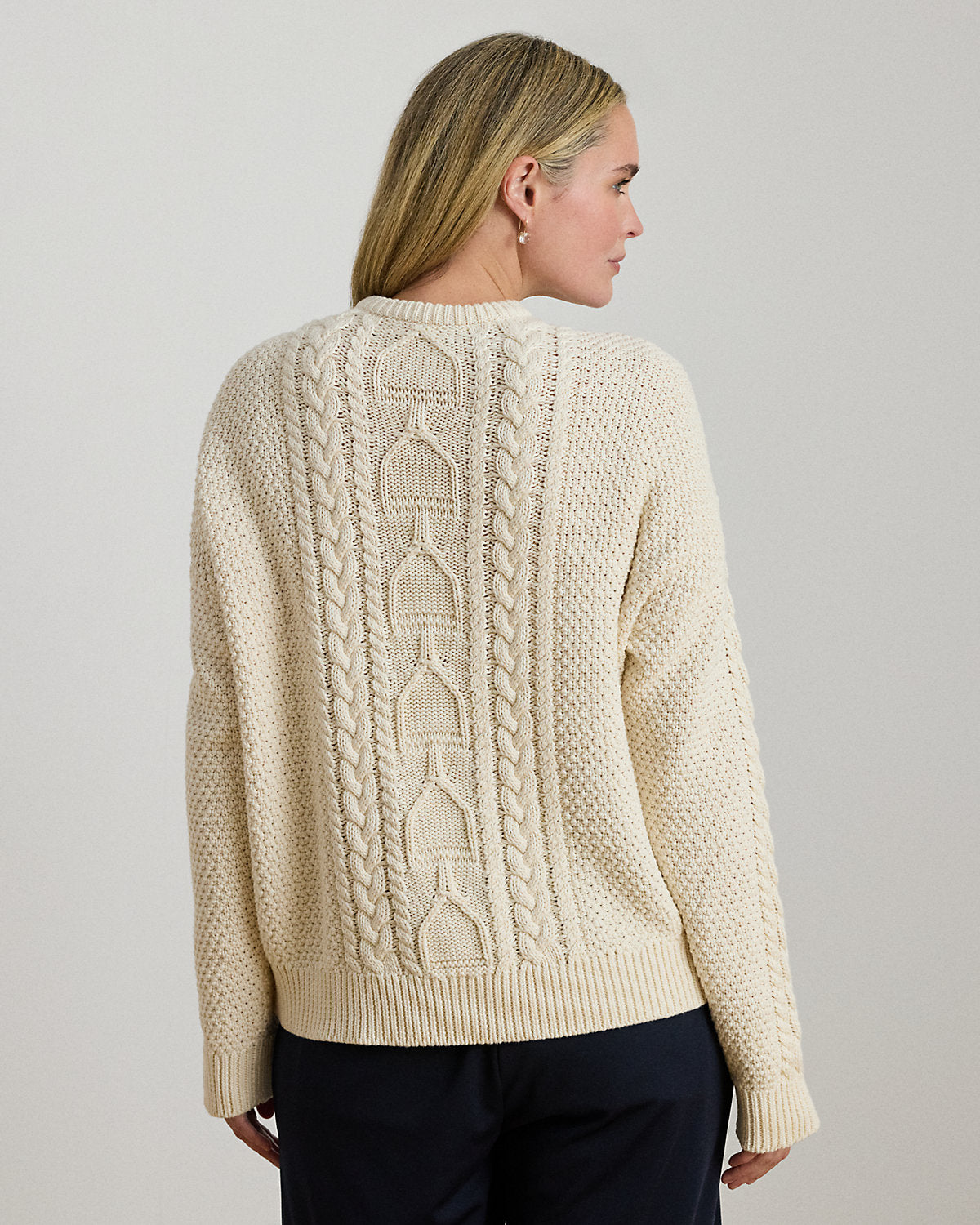 Ralph Lauren CableKnit Cotton Crewneck Sweater