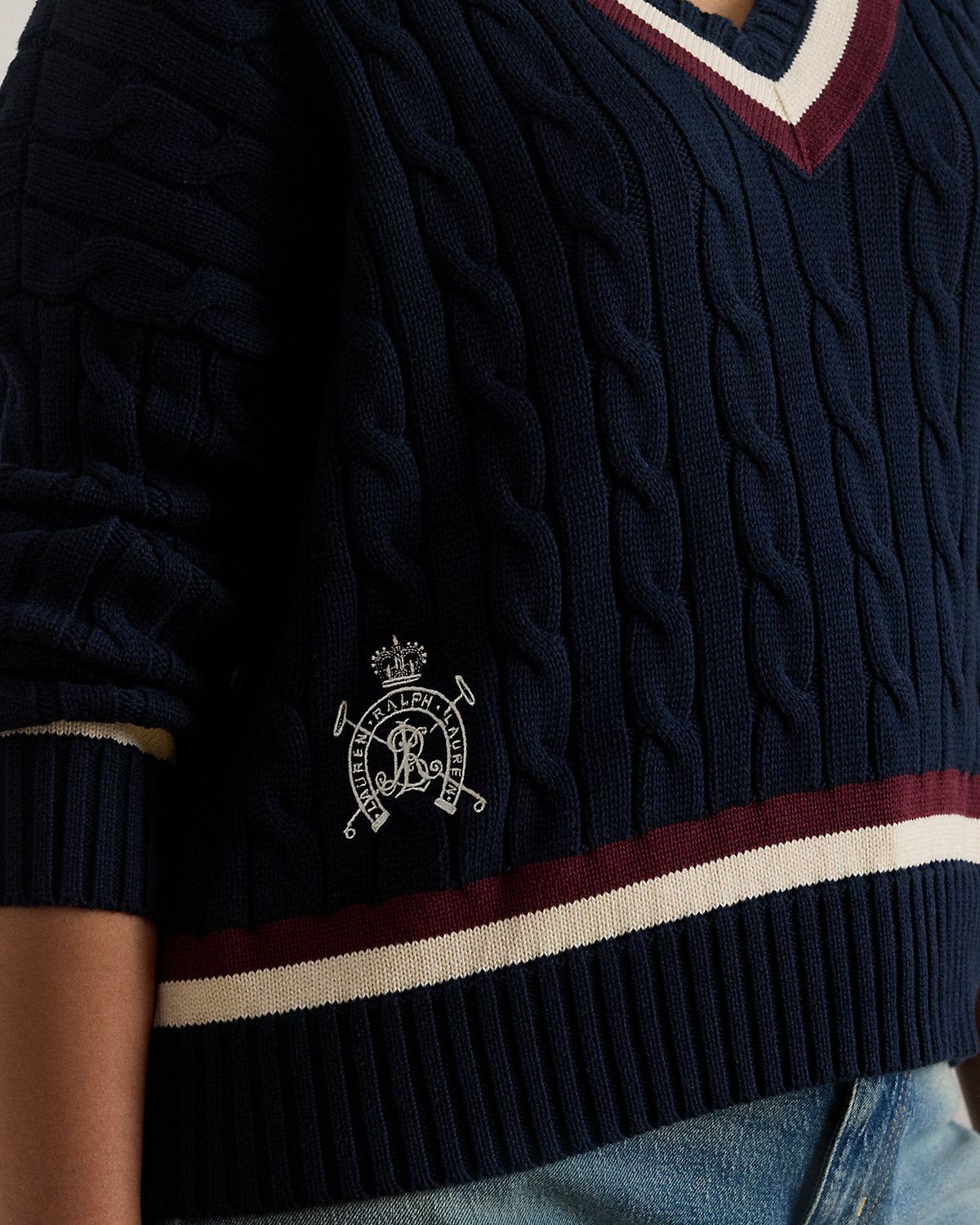 Ralph Lauren CableKnit Cotton Cricket Sweater