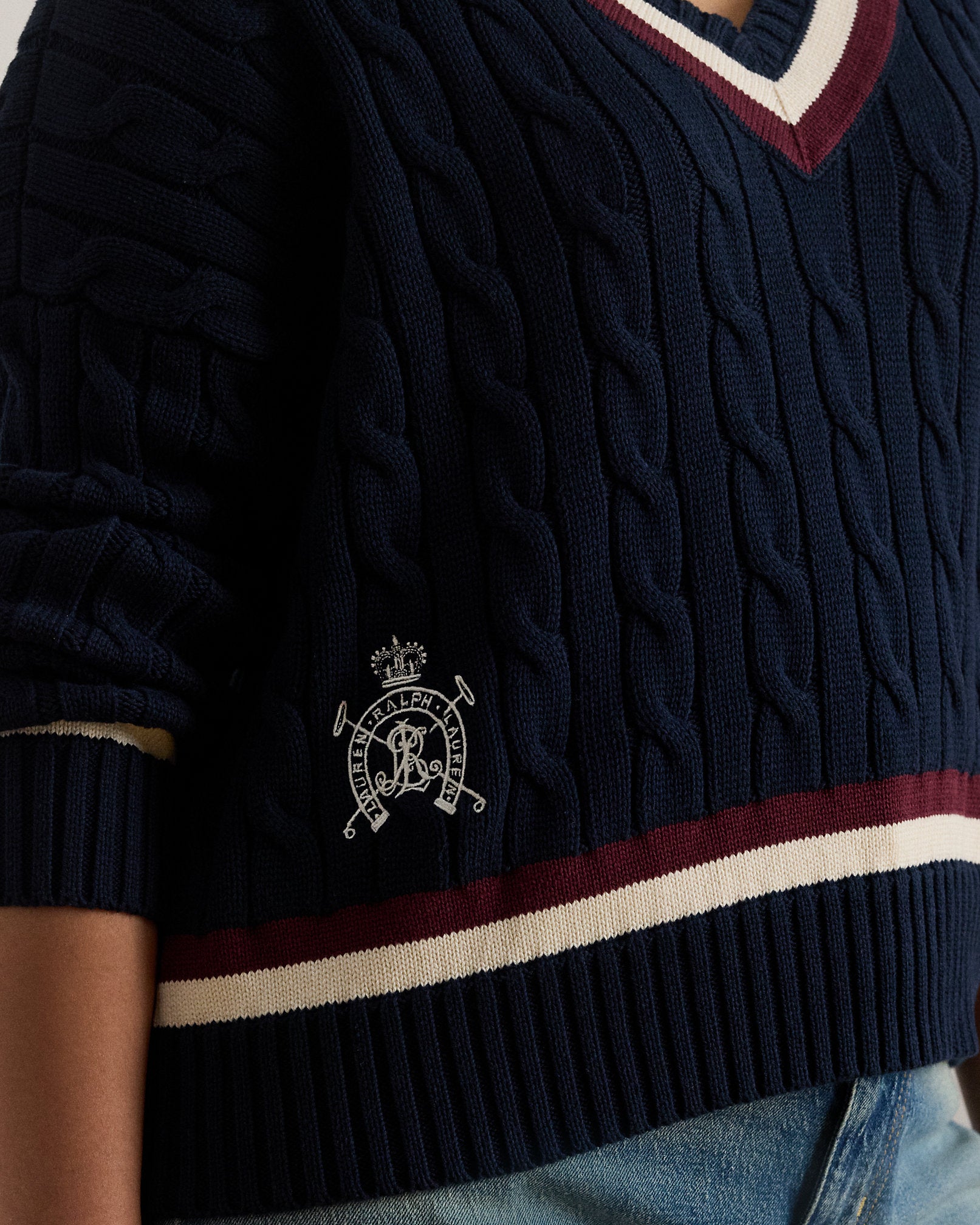 Ralph Lauren CableKnit Cotton Cricket Sweater