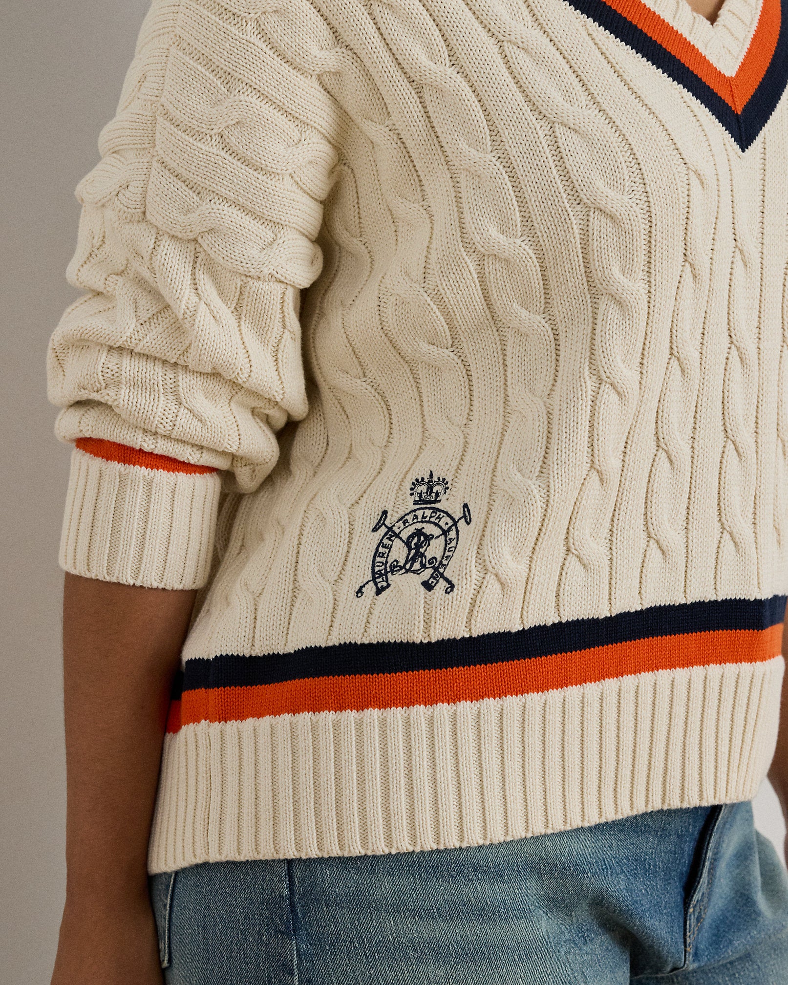 Ralph Lauren CableKnit Cotton Cricket Sweater