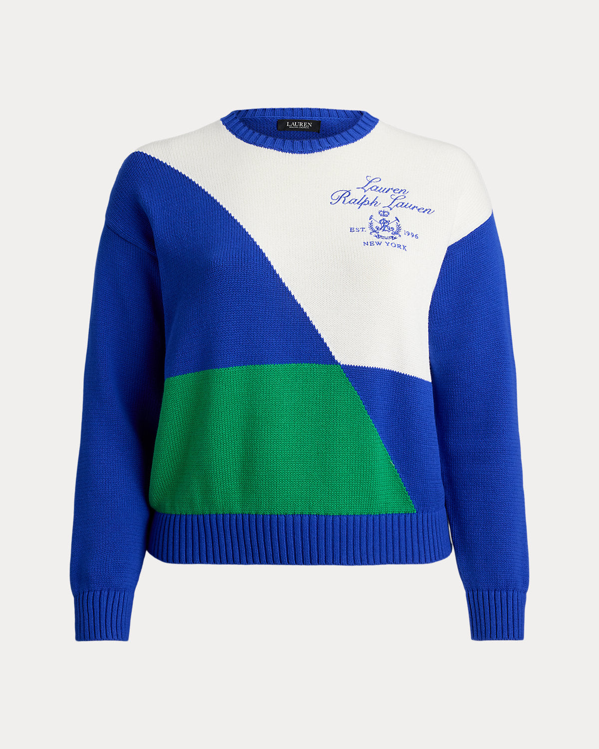Ralph Lauren ColorBlocked Combed Cotton Sweater