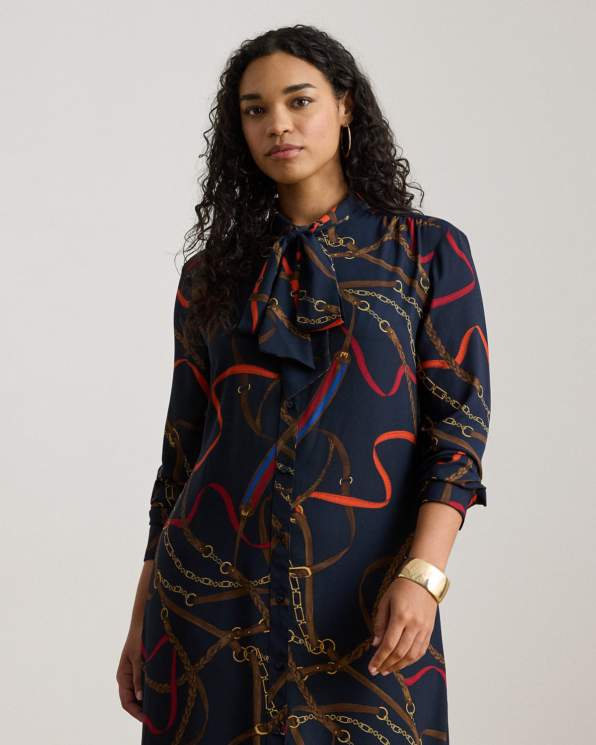Ralph Lauren Print Georgette TieNeck Shirtdress
