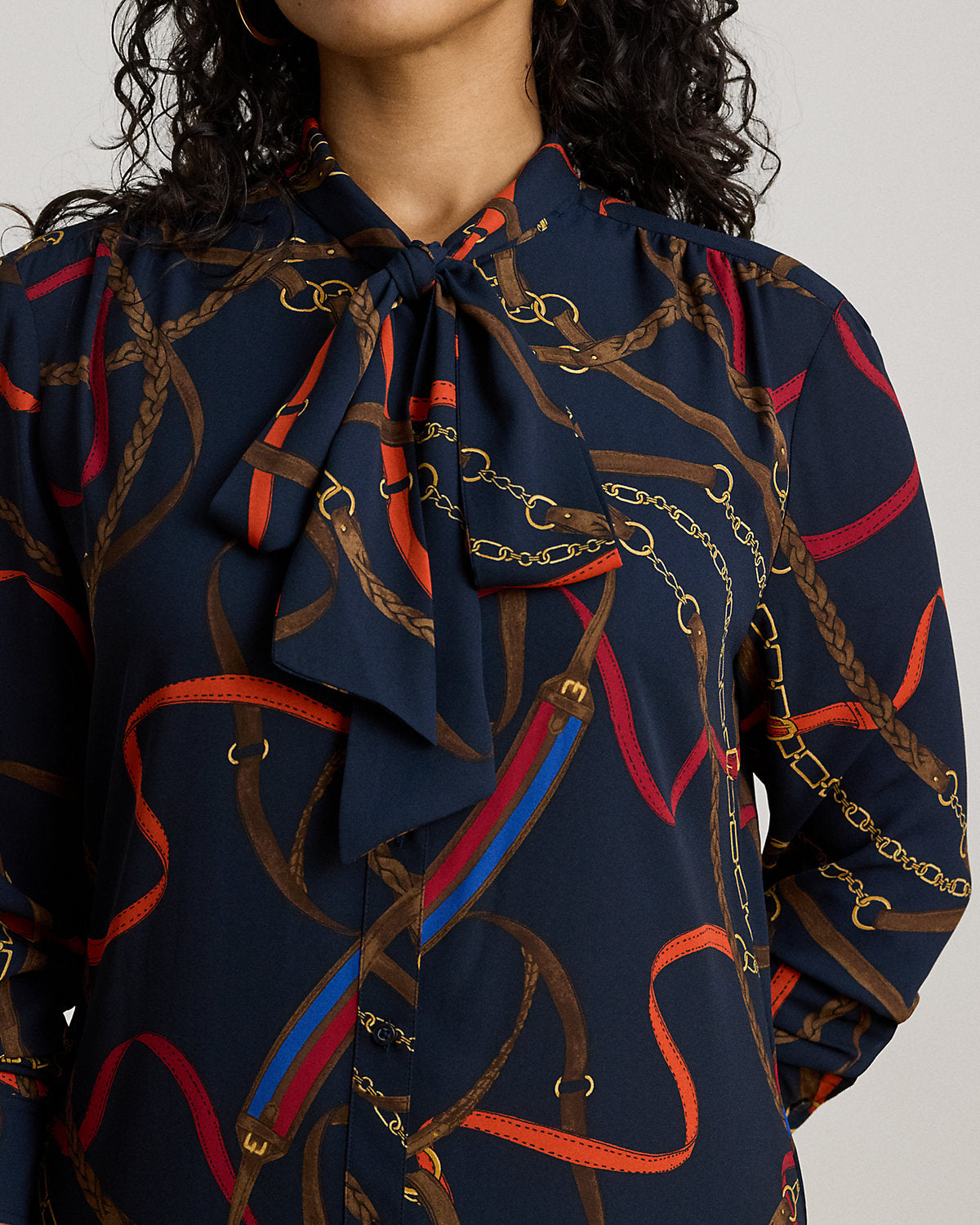 Ralph Lauren Print Georgette TieNeck Shirtdress