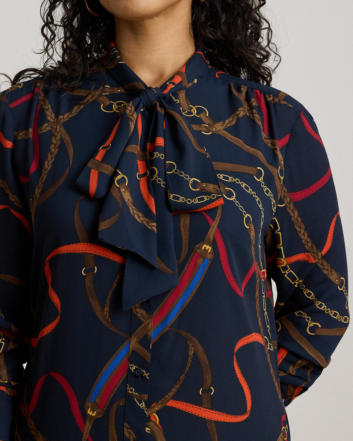 Ralph Lauren Print Georgette TieNeck Shirtdress
