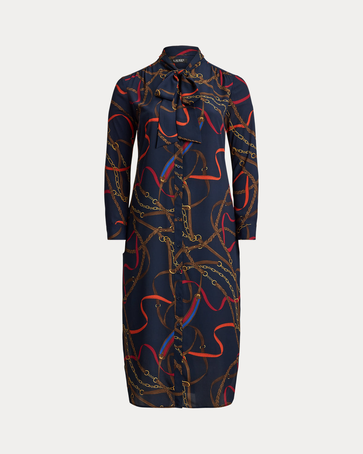 Ralph Lauren Print Georgette TieNeck Shirtdress