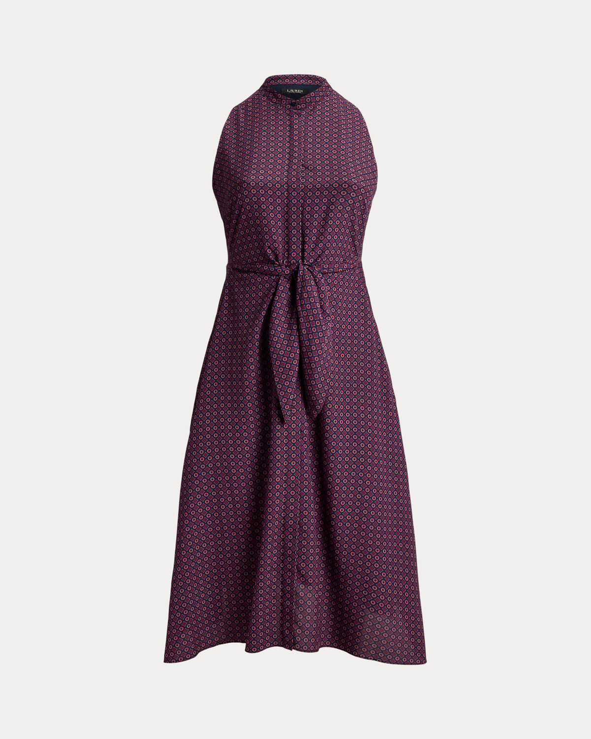 Ralph Lauren Print TieFront Crepe Sleeveless Dress