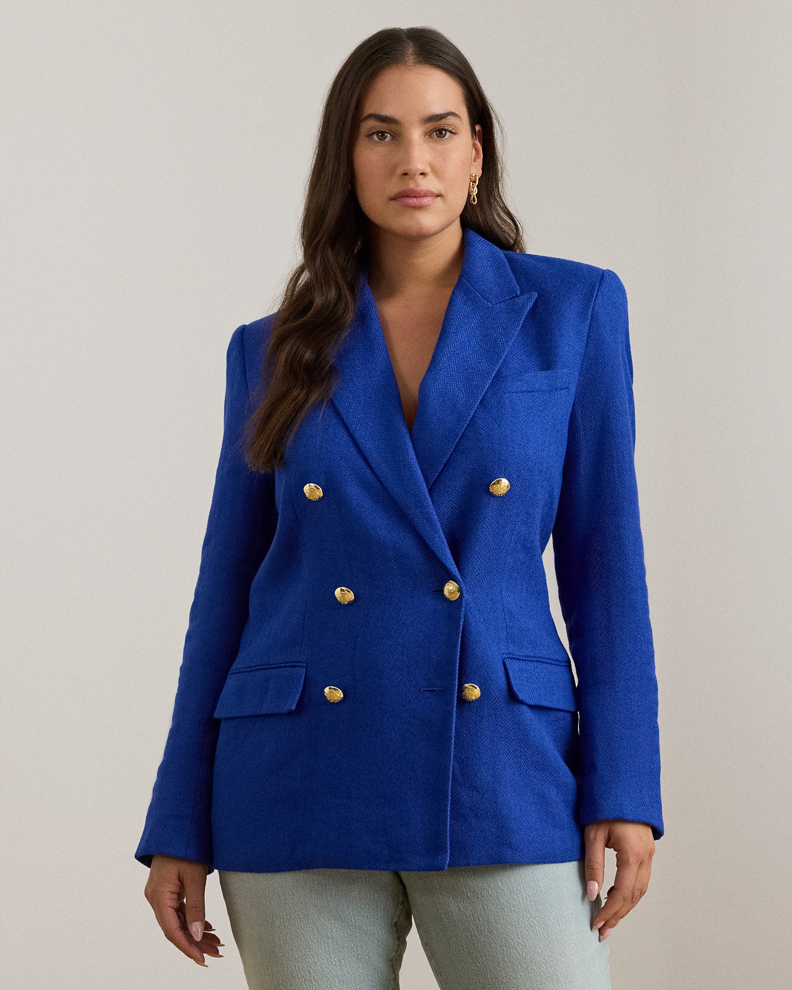 Ralph Lauren DoubleBreasted LinenCotton Blazer