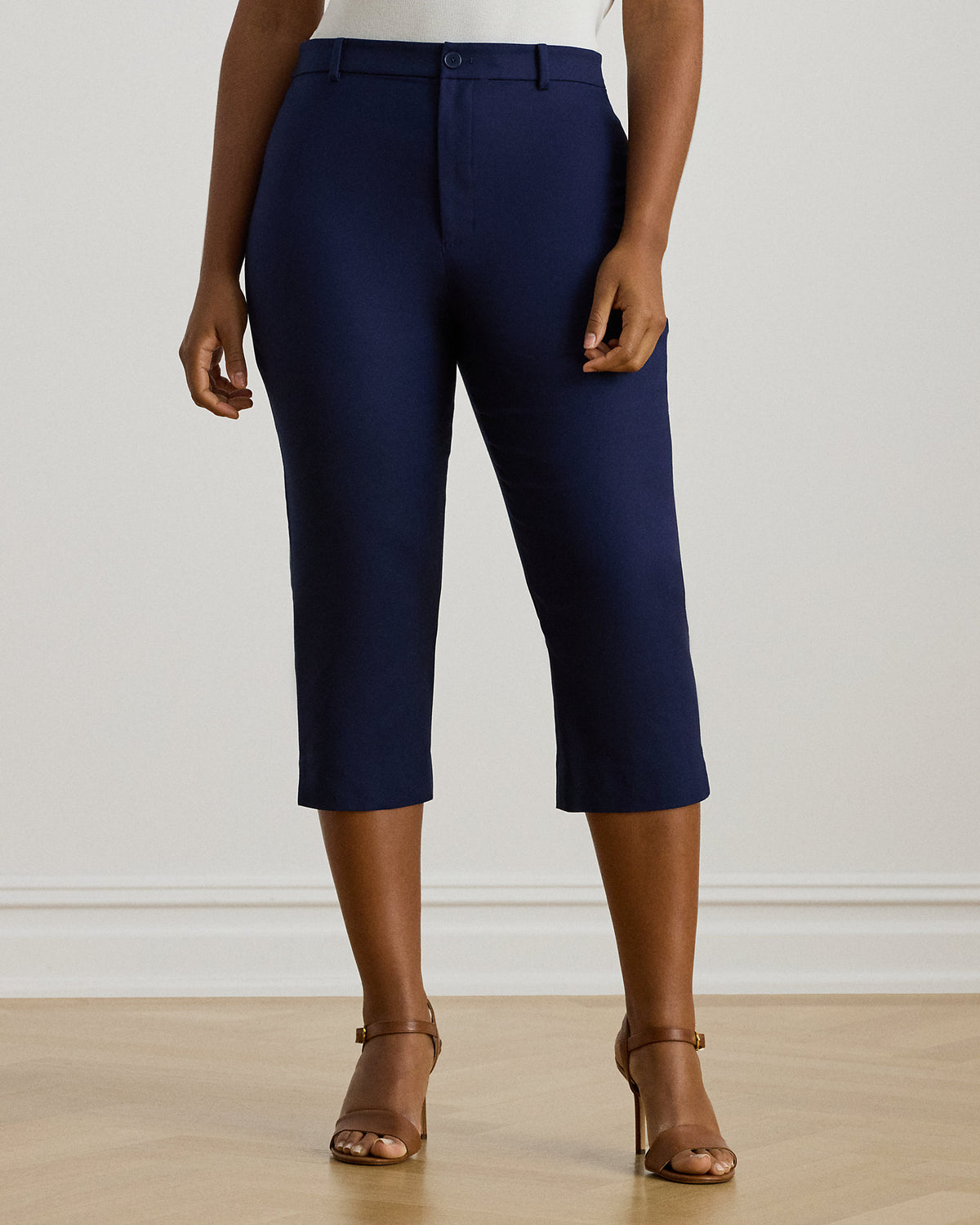 Ralph Lauren DoubleFaced Stretch Cotton Capri Pant