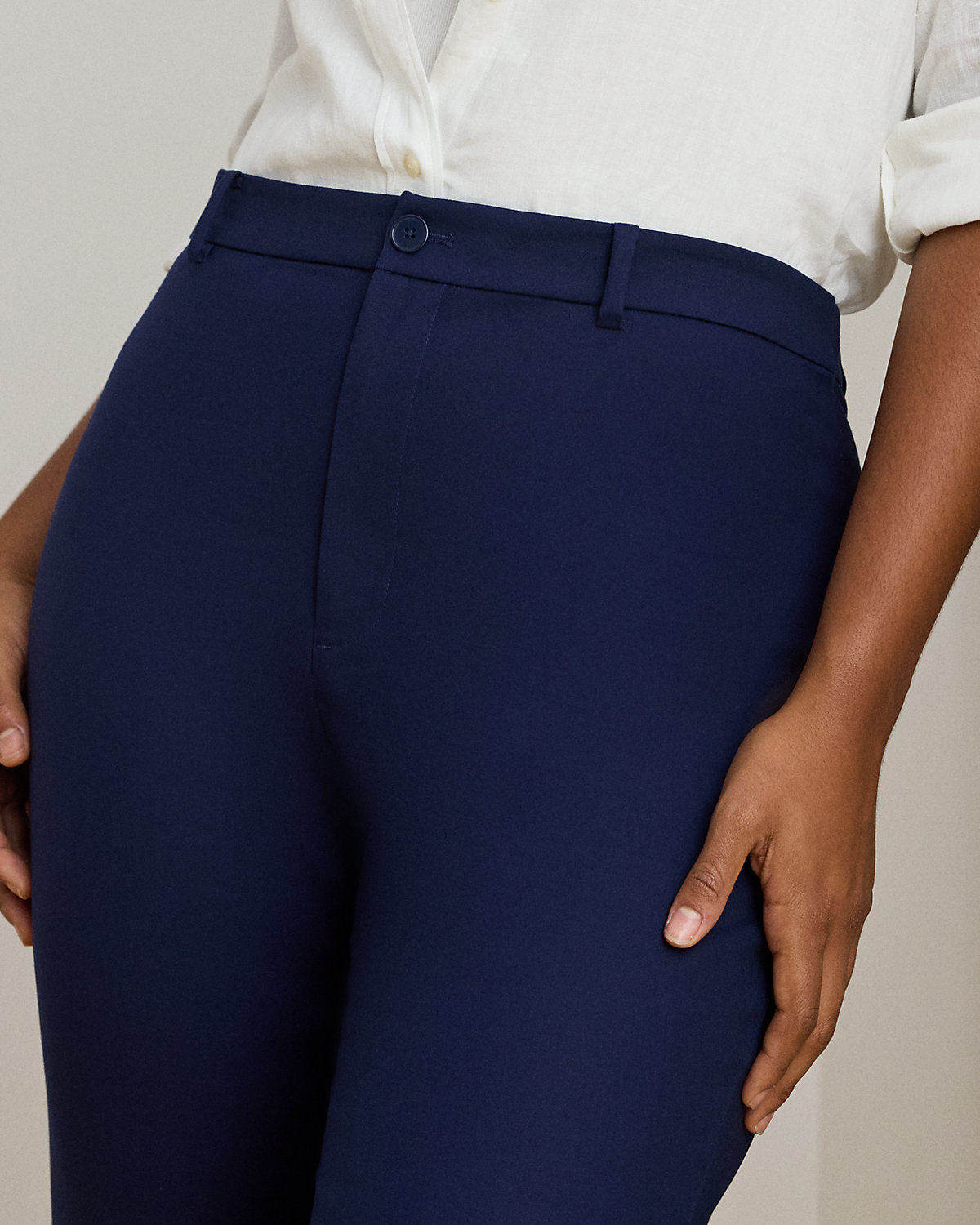Ralph Lauren DoubleFaced Stretch Cotton Capri Pant