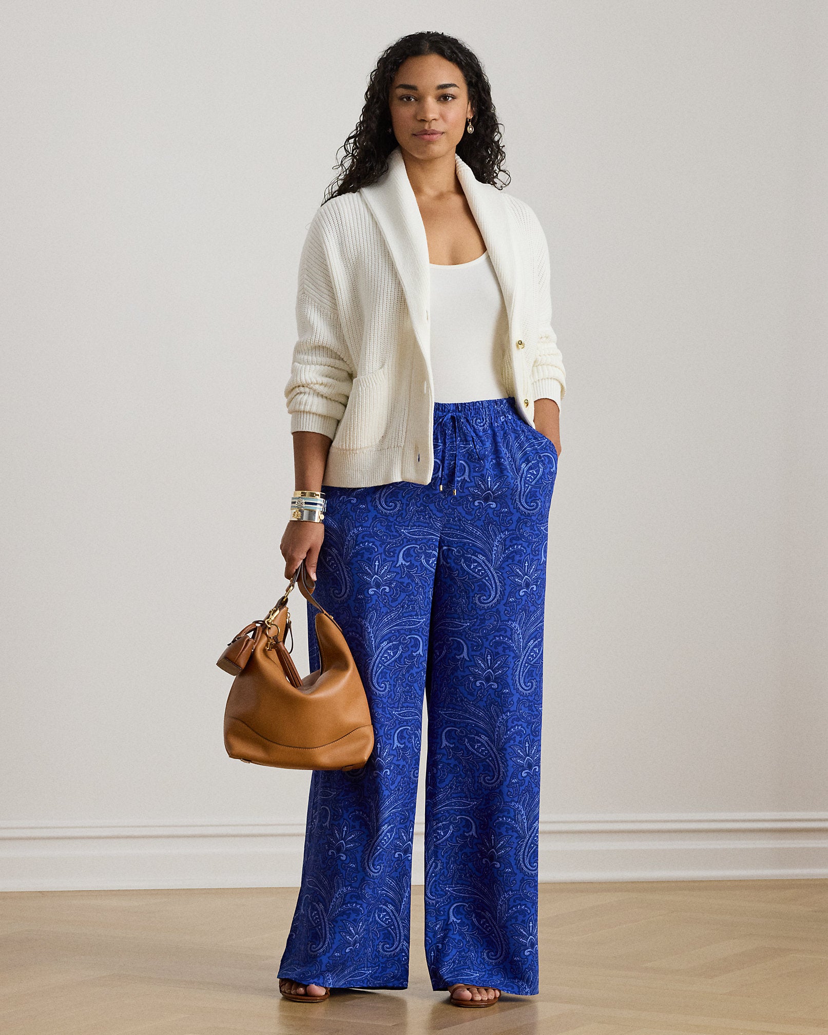 Ralph Lauren Paisley Crepe WideLeg Pant