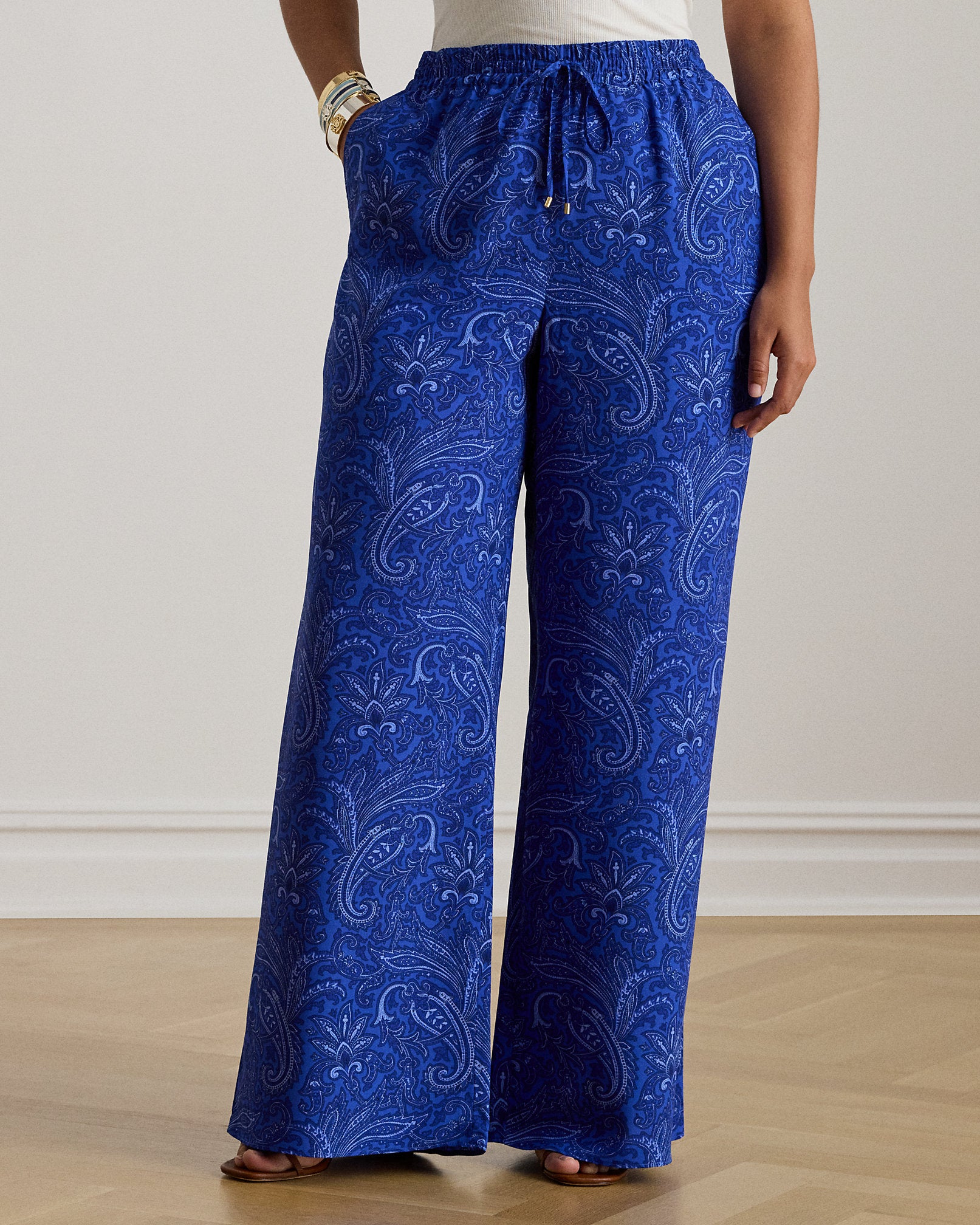 Ralph Lauren Paisley Crepe WideLeg Pant