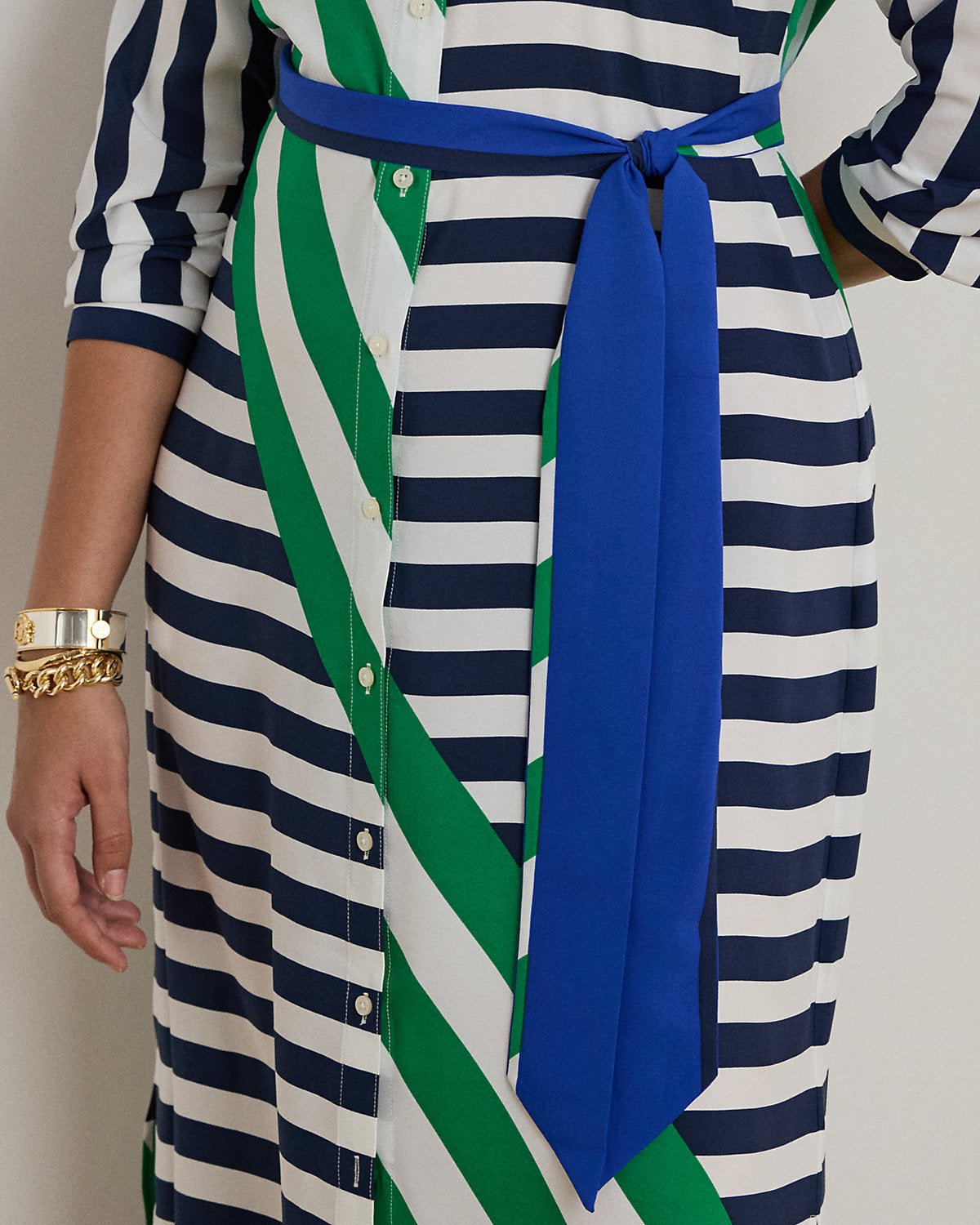 Ralph Lauren Striped Crepe Shirtdress