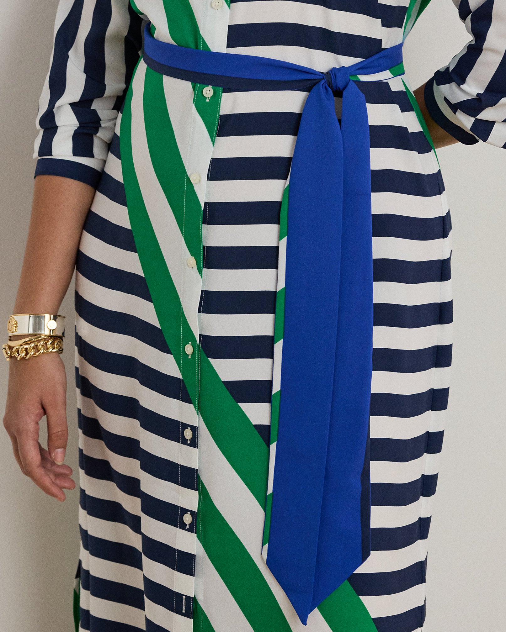 Ralph Lauren Striped Crepe Shirtdress