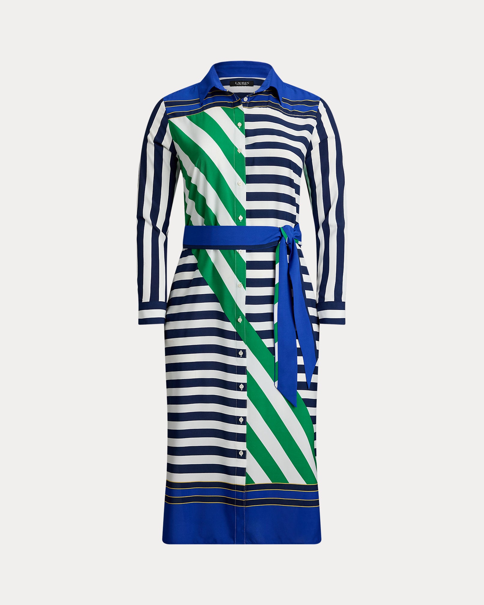 Ralph Lauren Striped Crepe Shirtdress