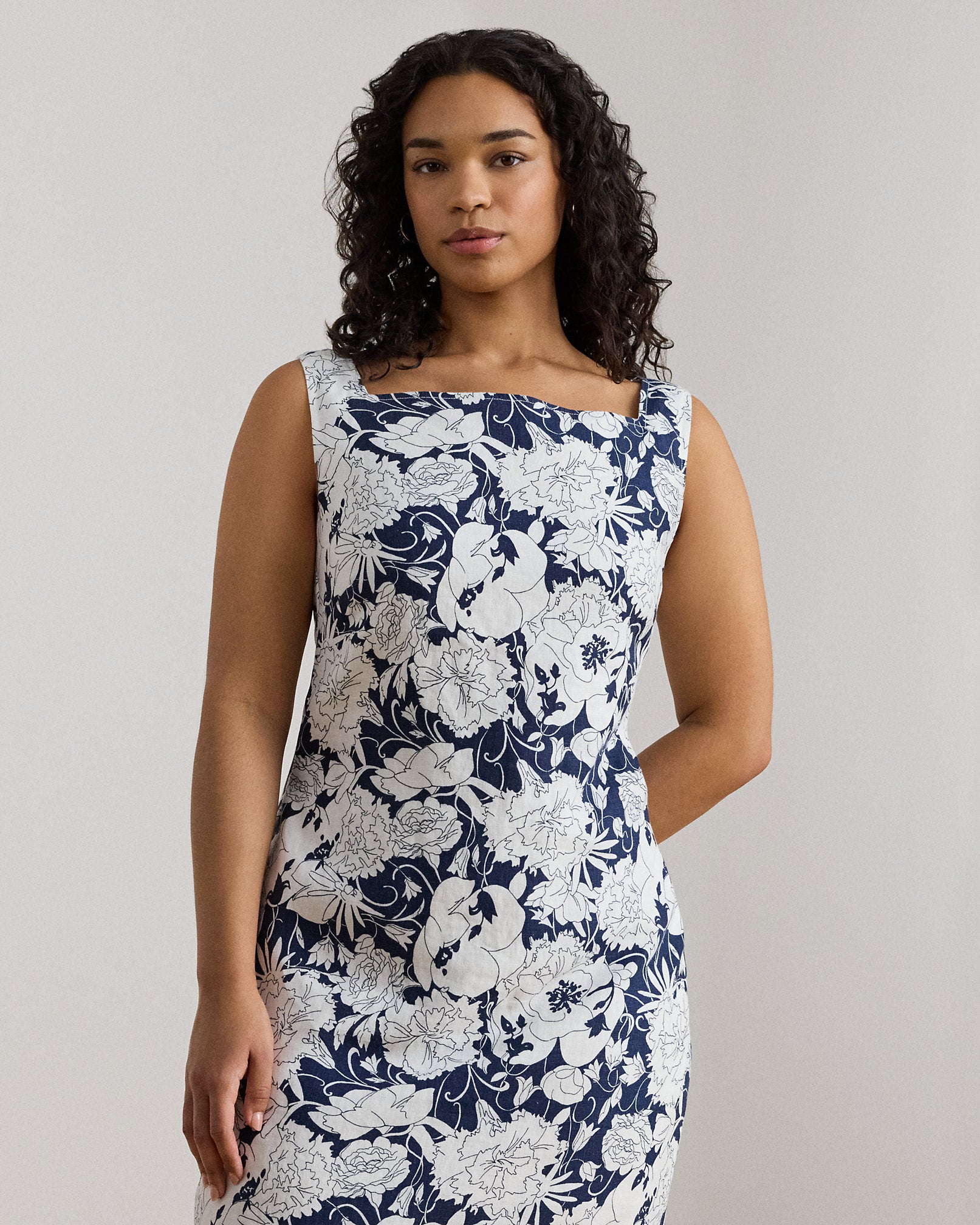 Ralph Lauren Floral Linen Sleeveless Dress