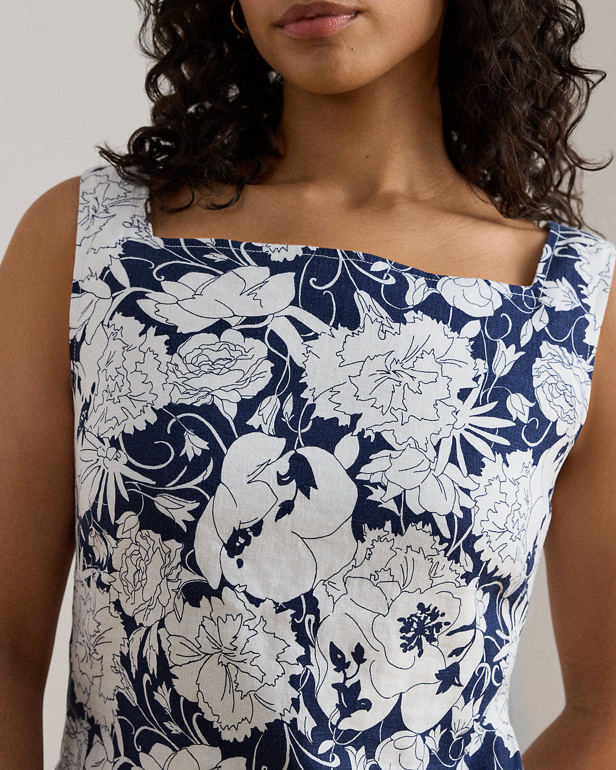 Ralph Lauren Floral Linen Sleeveless Dress