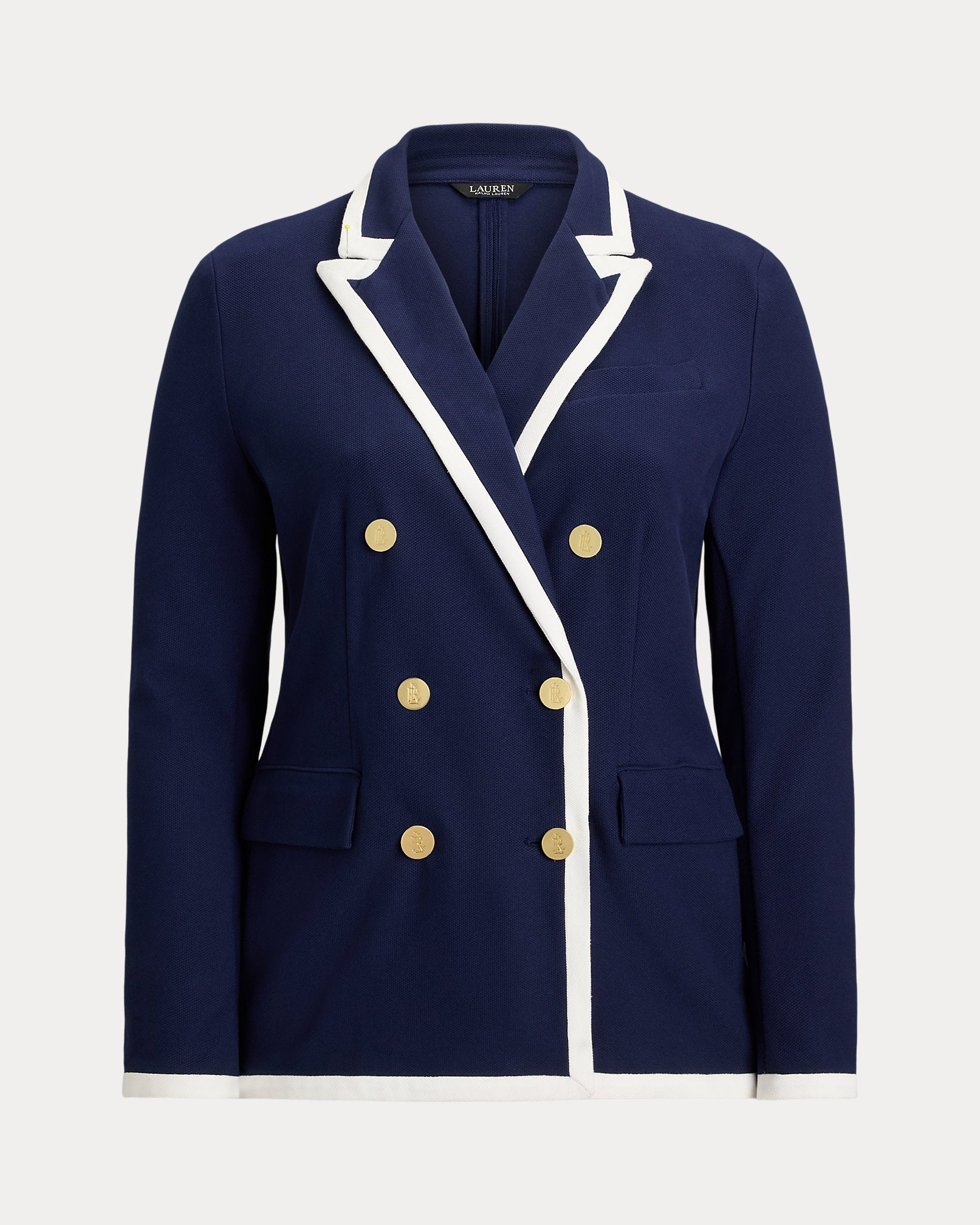 Ralph Lauren TwoTone DoubleBreasted Piqué Blazer