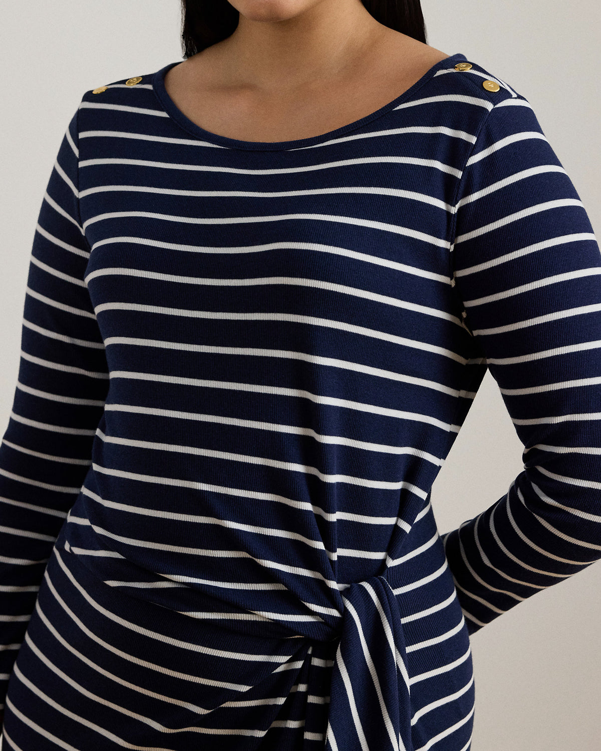 Ralph Lauren Striped TieFront CottonBlend Dress