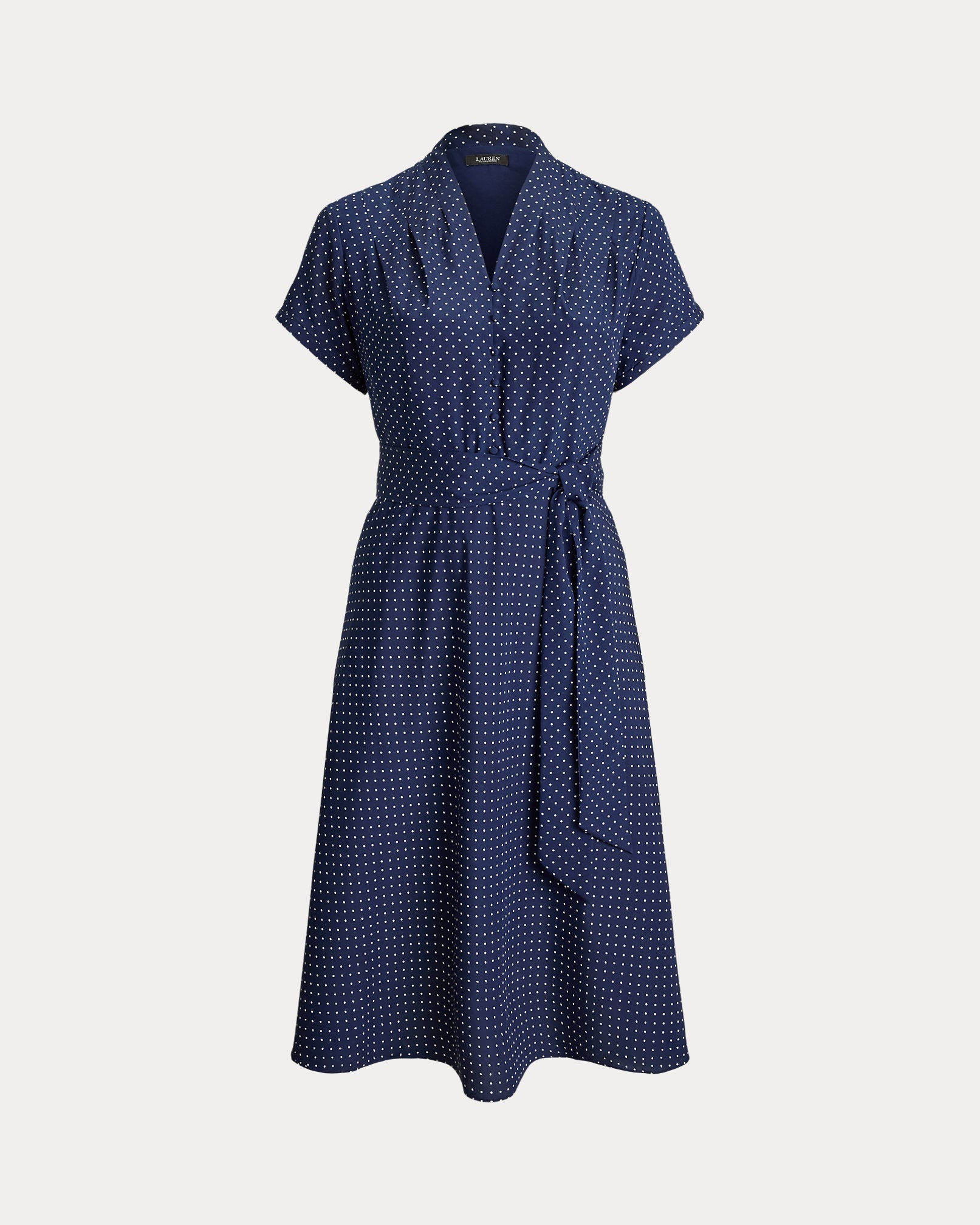 Ralph Lauren PolkaDot Belted Crepe Dress