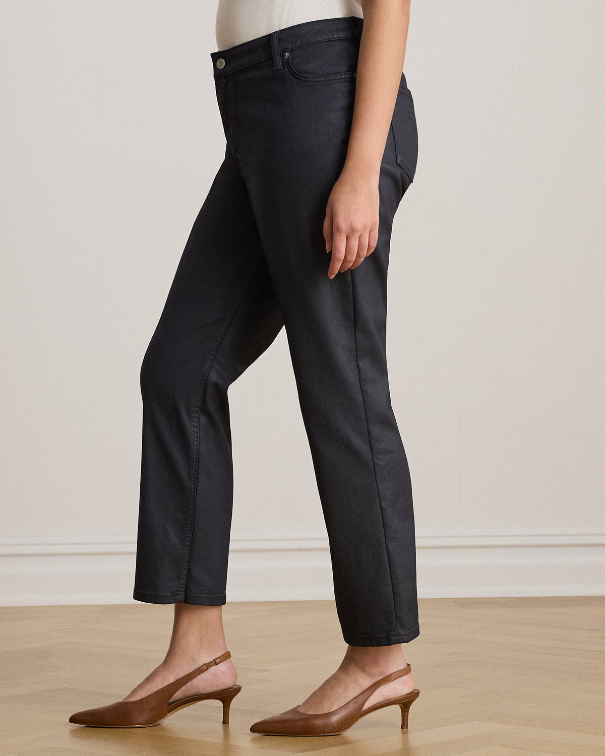 Ralph Lauren Coated HighRise Straight Ankle Jean
