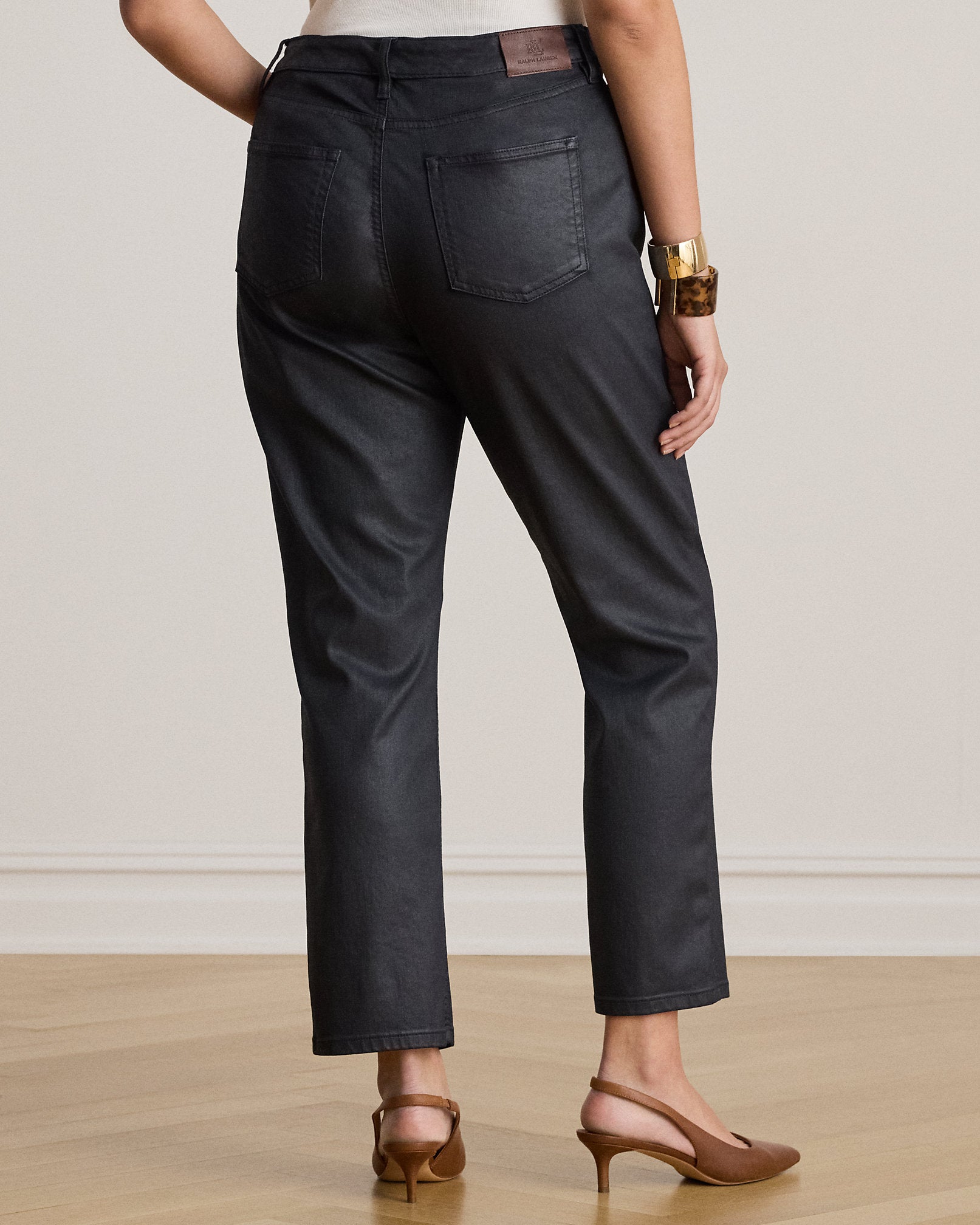 Ralph Lauren Coated HighRise Straight Ankle Jean
