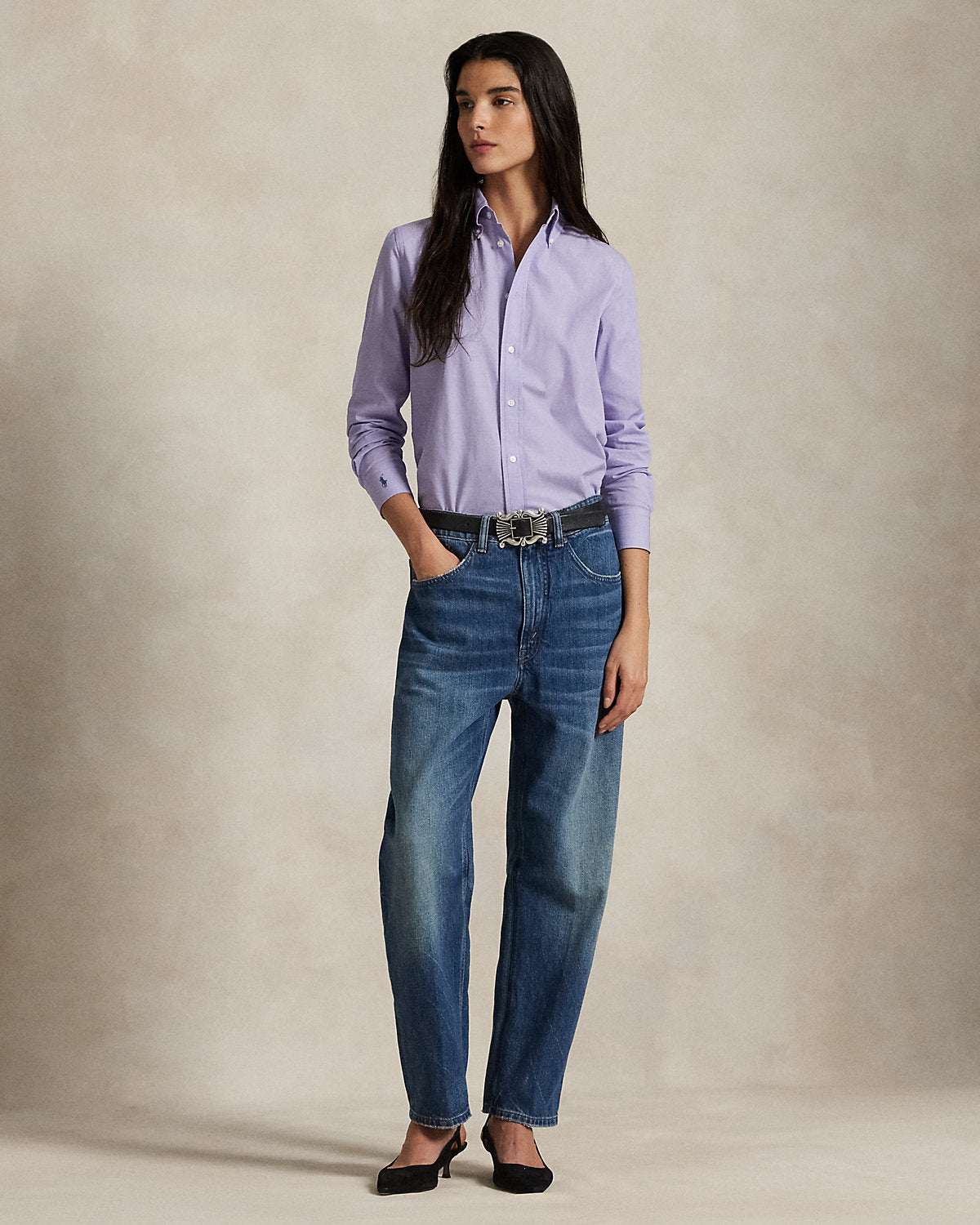 Ralph Lauren EndOnEnd Stretch Slim Fit Cotton Shirt