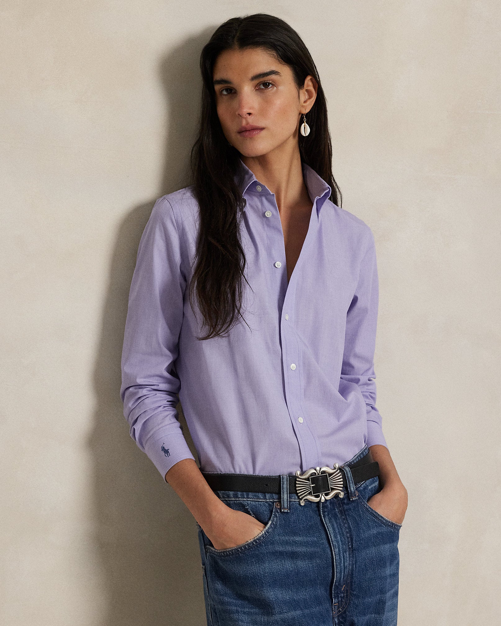 Ralph Lauren EndOnEnd Stretch Slim Fit Cotton Shirt
