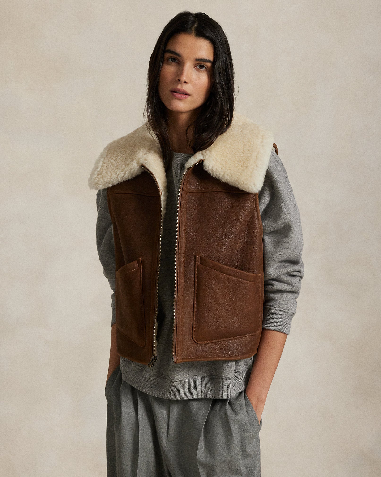 Ralph Lauren Shearling FullZip Vest
