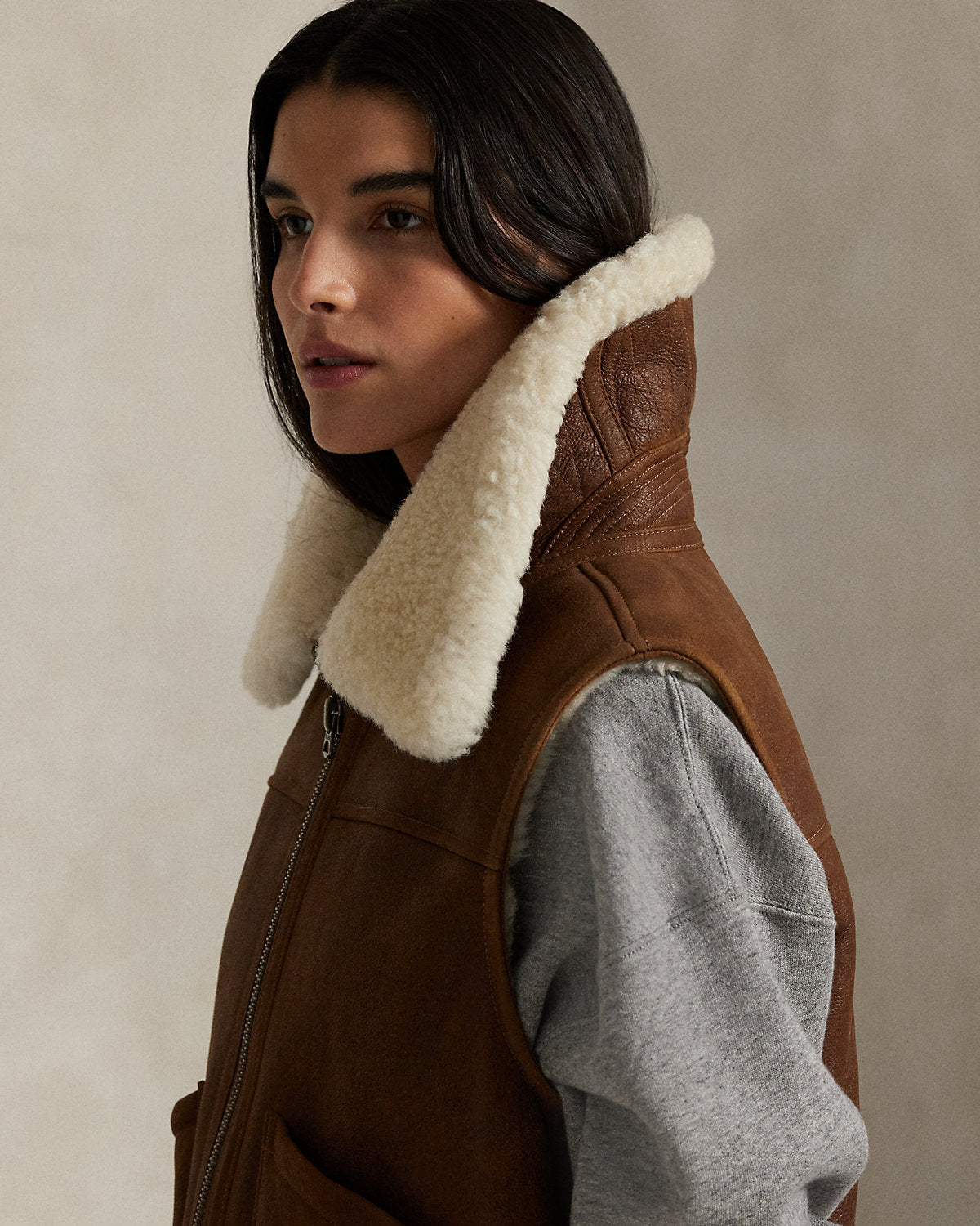 Ralph Lauren Shearling FullZip Vest