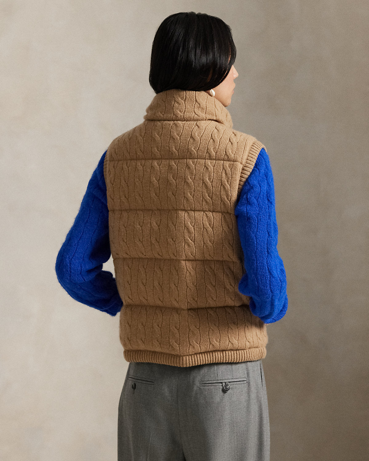 Ralph Lauren CableKnit WoolCashmere Puffer Vest