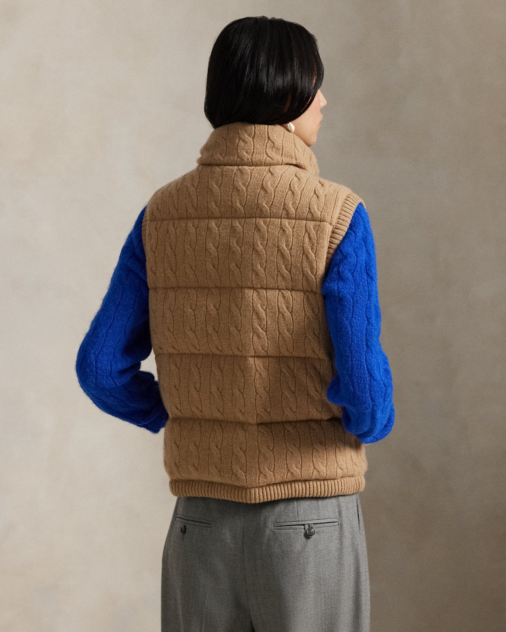 Ralph Lauren CableKnit WoolCashmere Puffer Vest