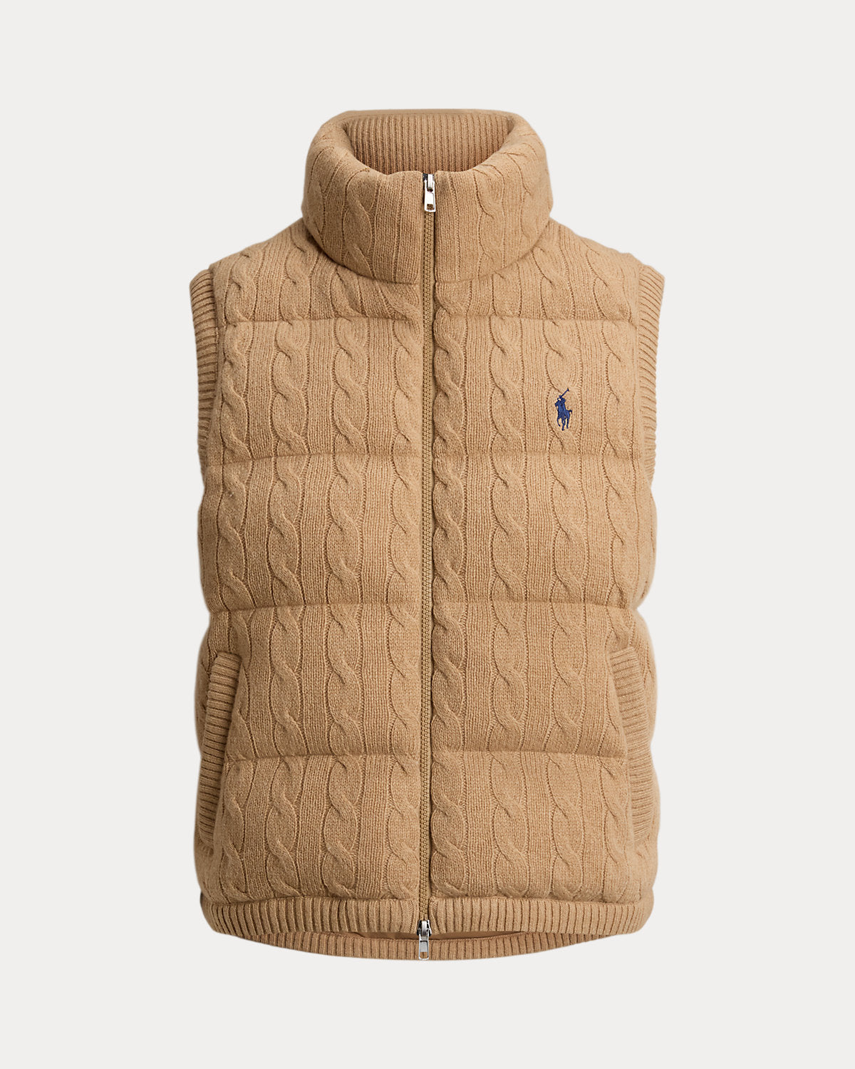 Ralph Lauren CableKnit WoolCashmere Puffer Vest