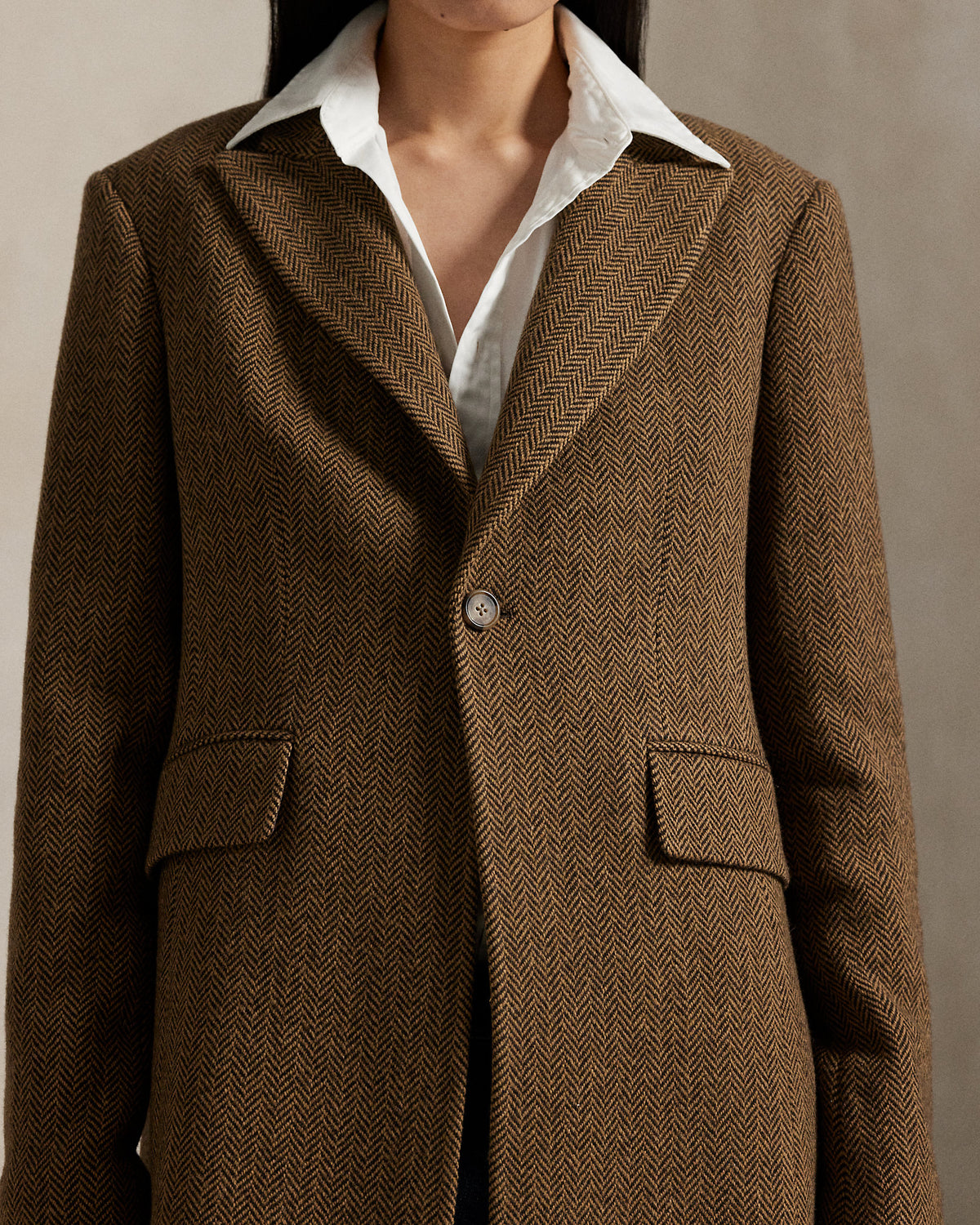 Ralph Lauren WoolBlend Herringbone Coat