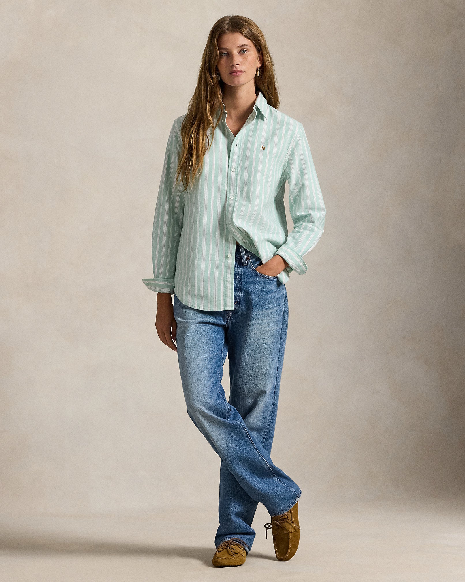 Ralph Lauren Classic Fit Striped Cotton Oxford Shirt