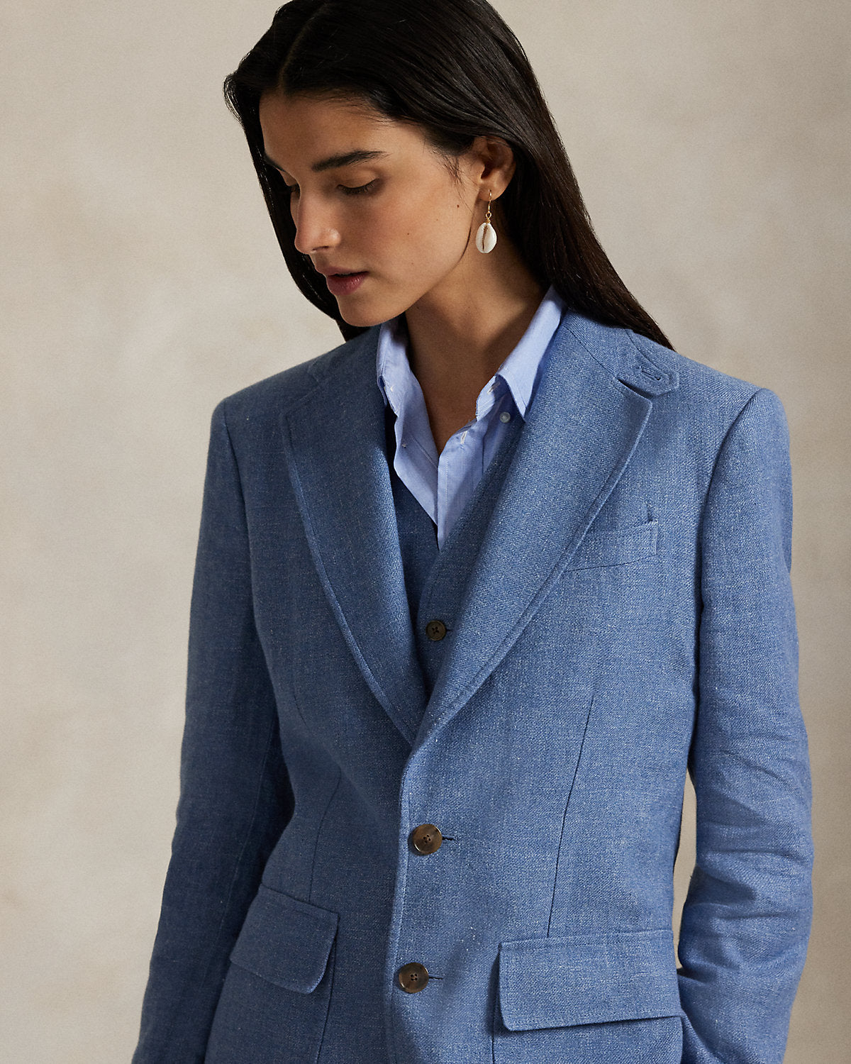 Ralph Lauren SingleBreasted LinenCotton Blazer