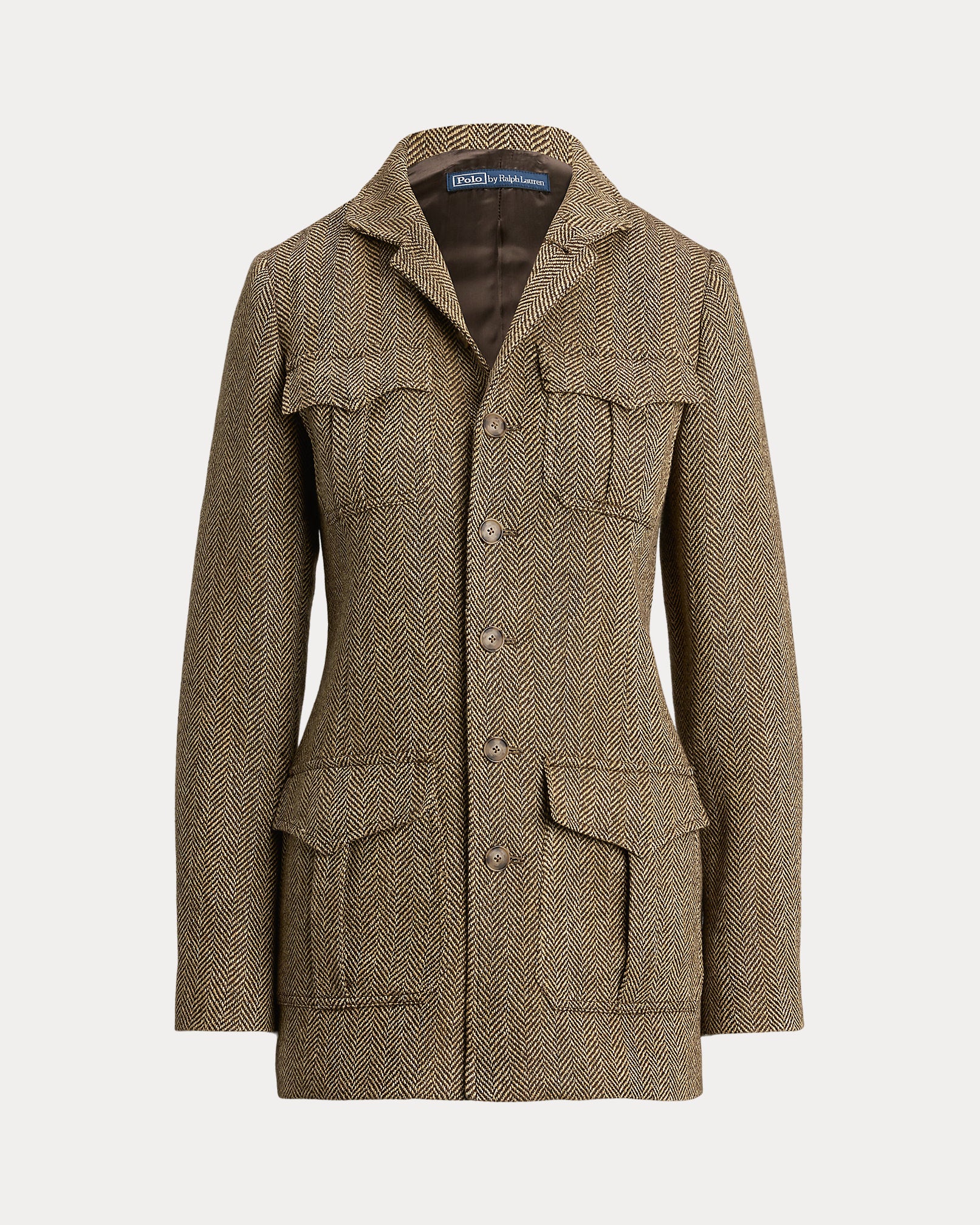 Ralph Lauren LinenBlend Herringbone Mockneck Jacket