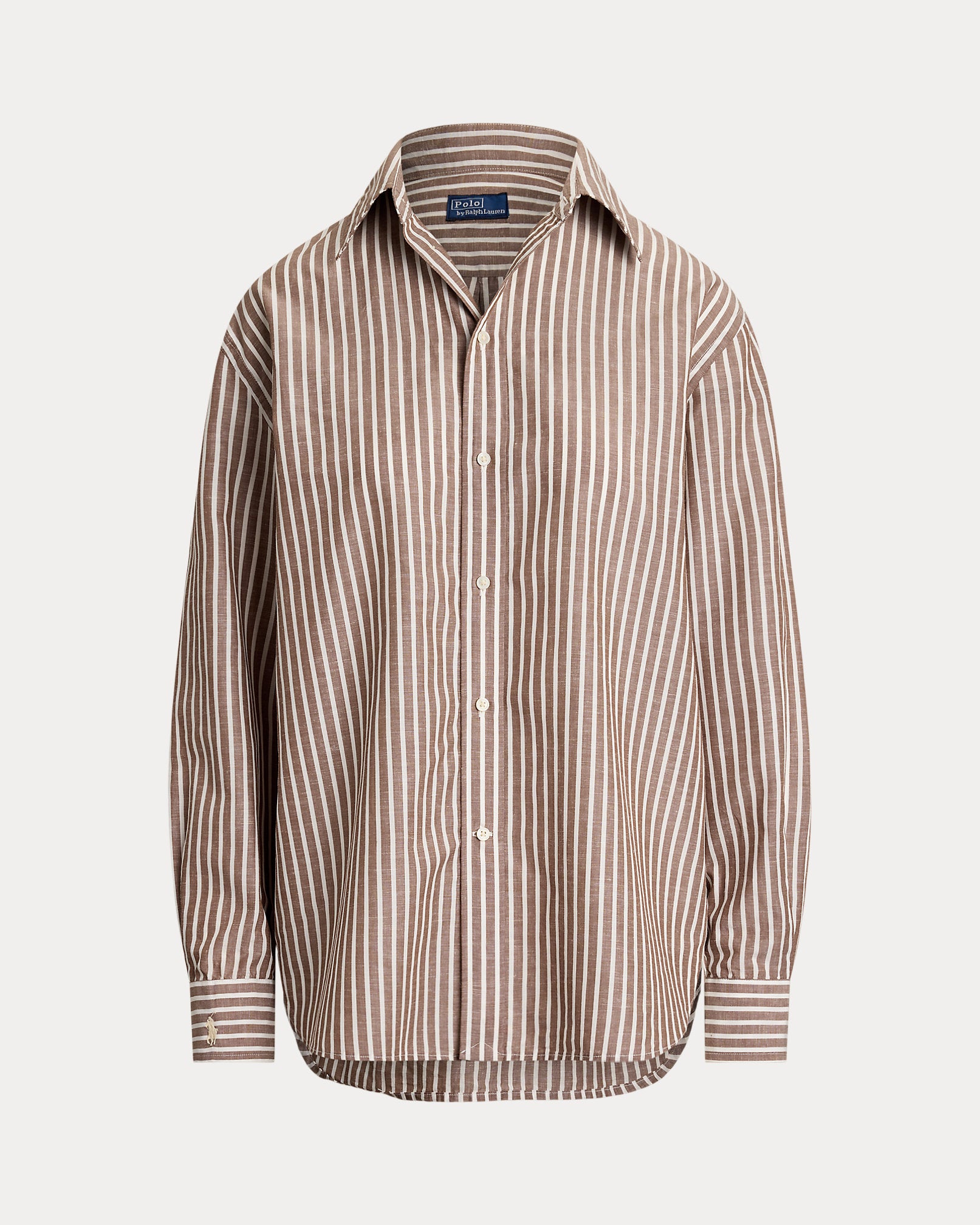 Ralph Lauren Oversize Fit Striped CottonLinen Shirt