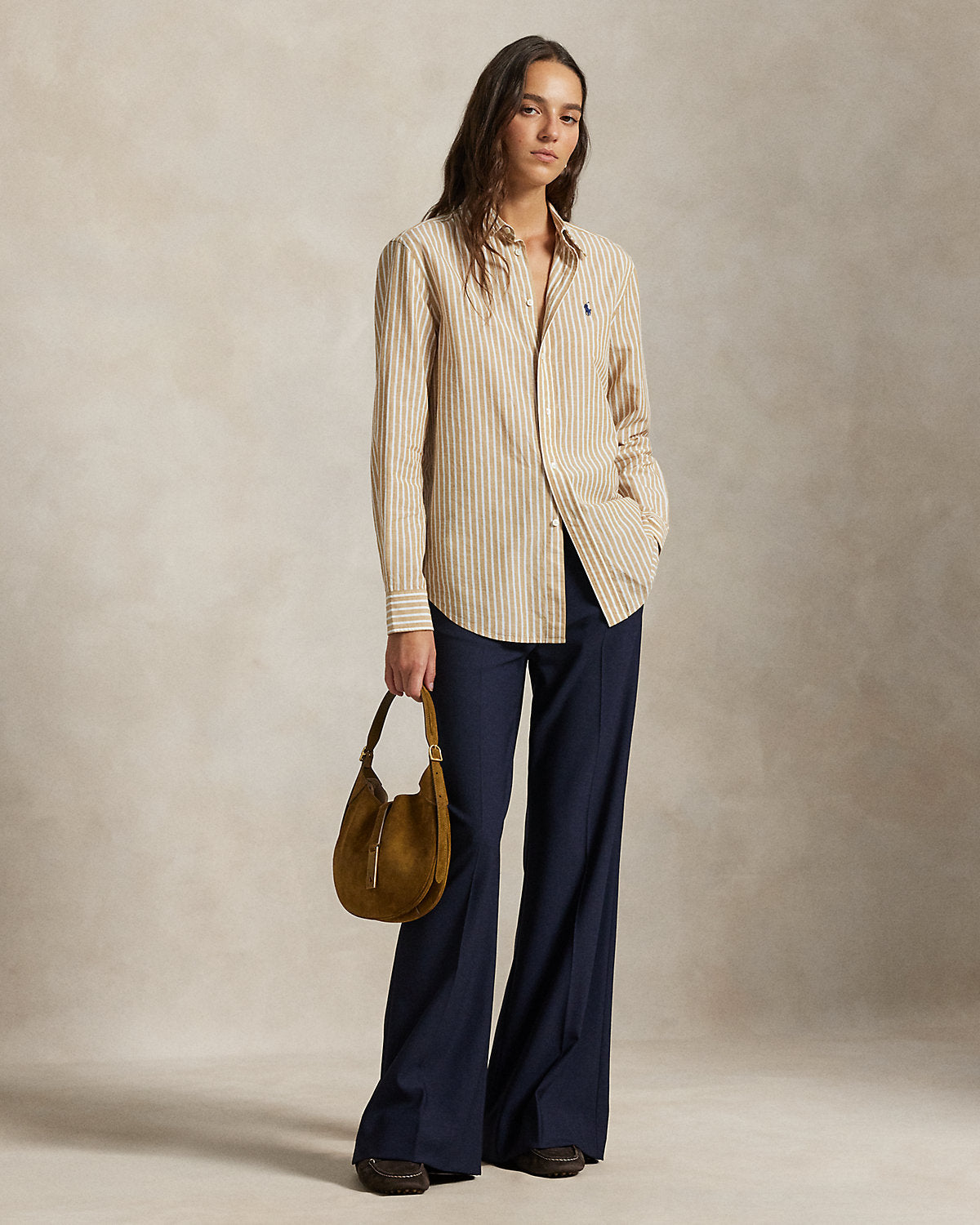 Ralph Lauren Classic Fit Striped CottonLinen Shirt